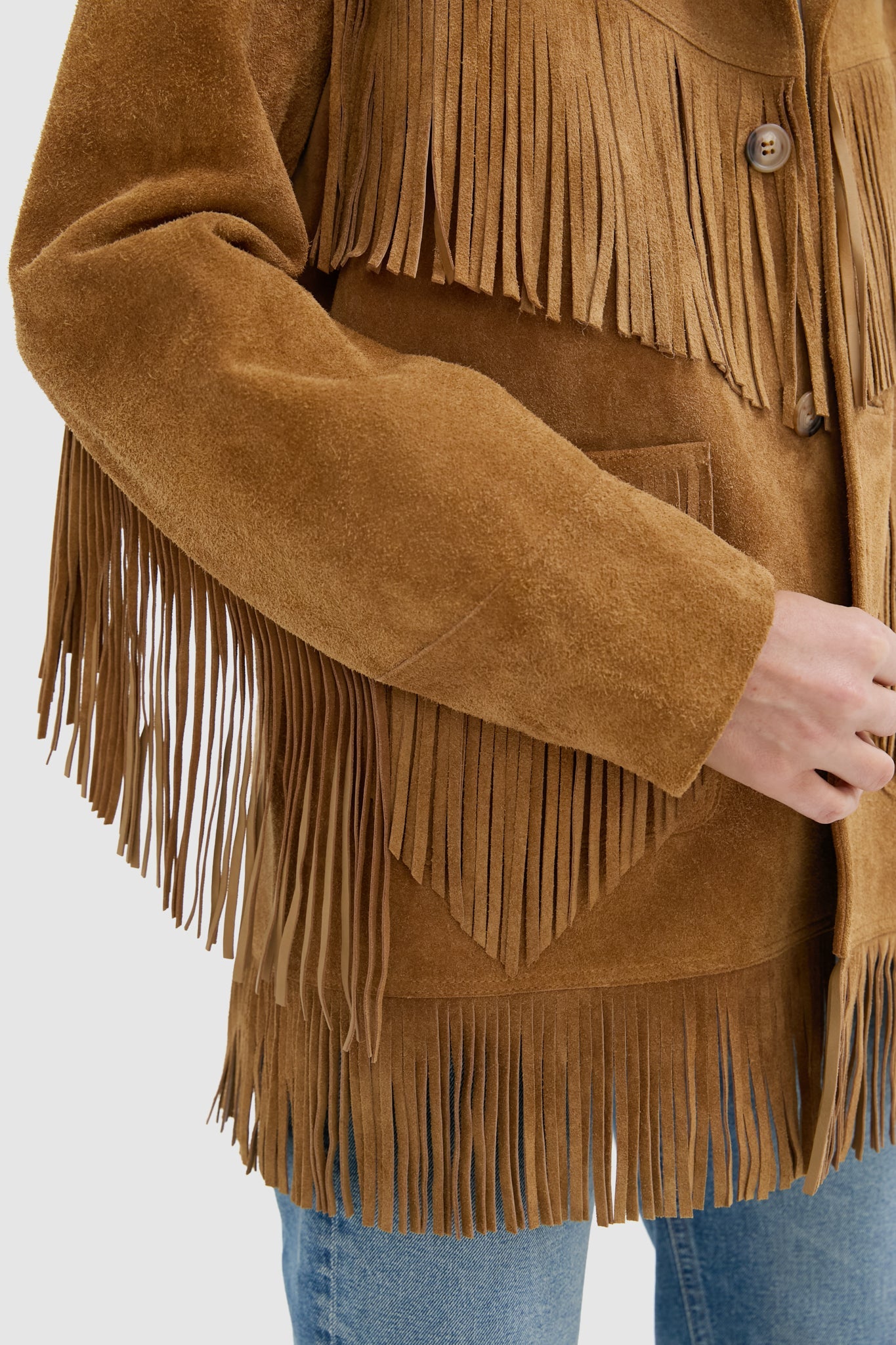 Maple Nappa Cow Roughout Leather Skin Coat