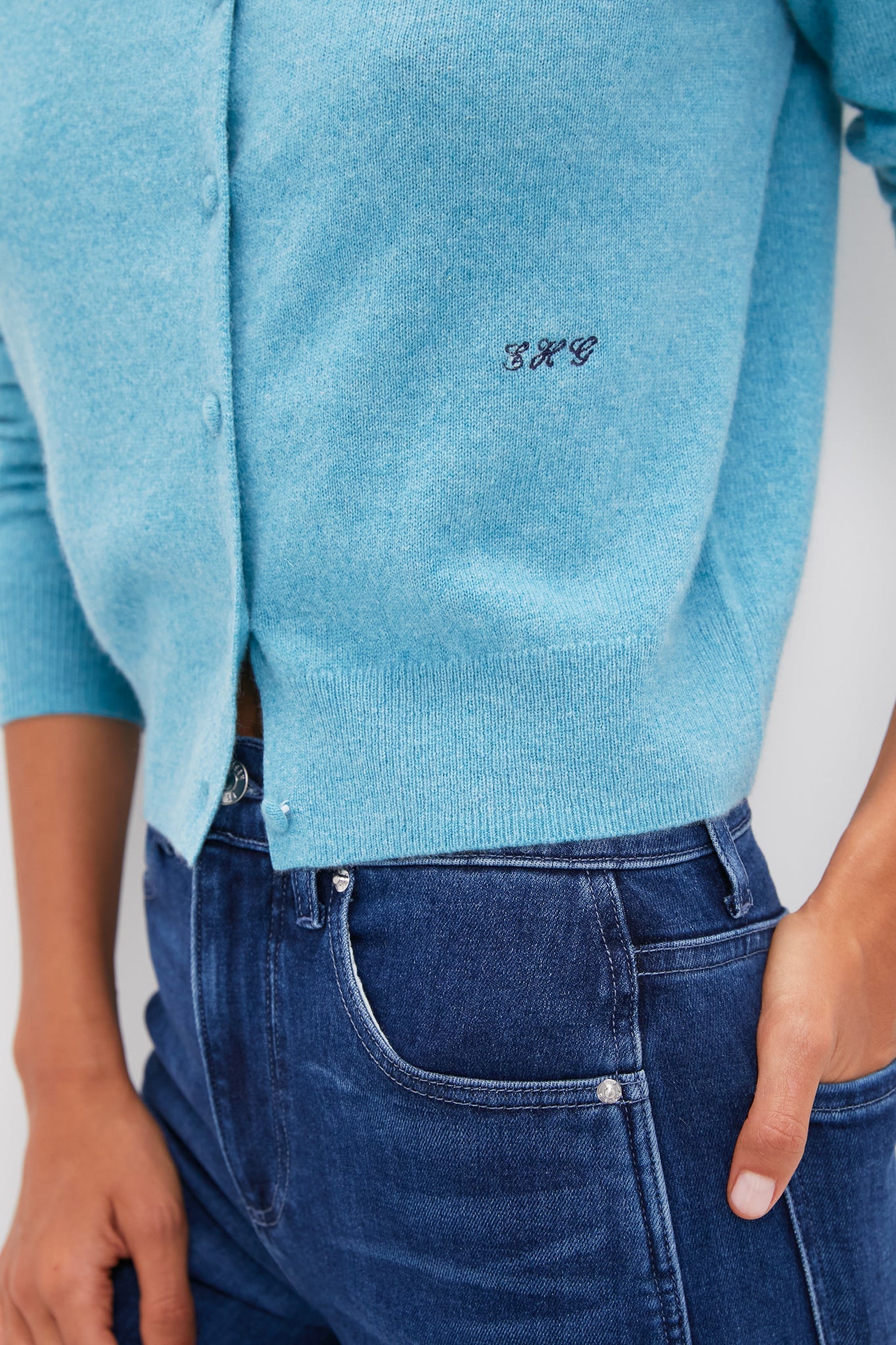 Blue Mist Cashmere Riley Cardigan