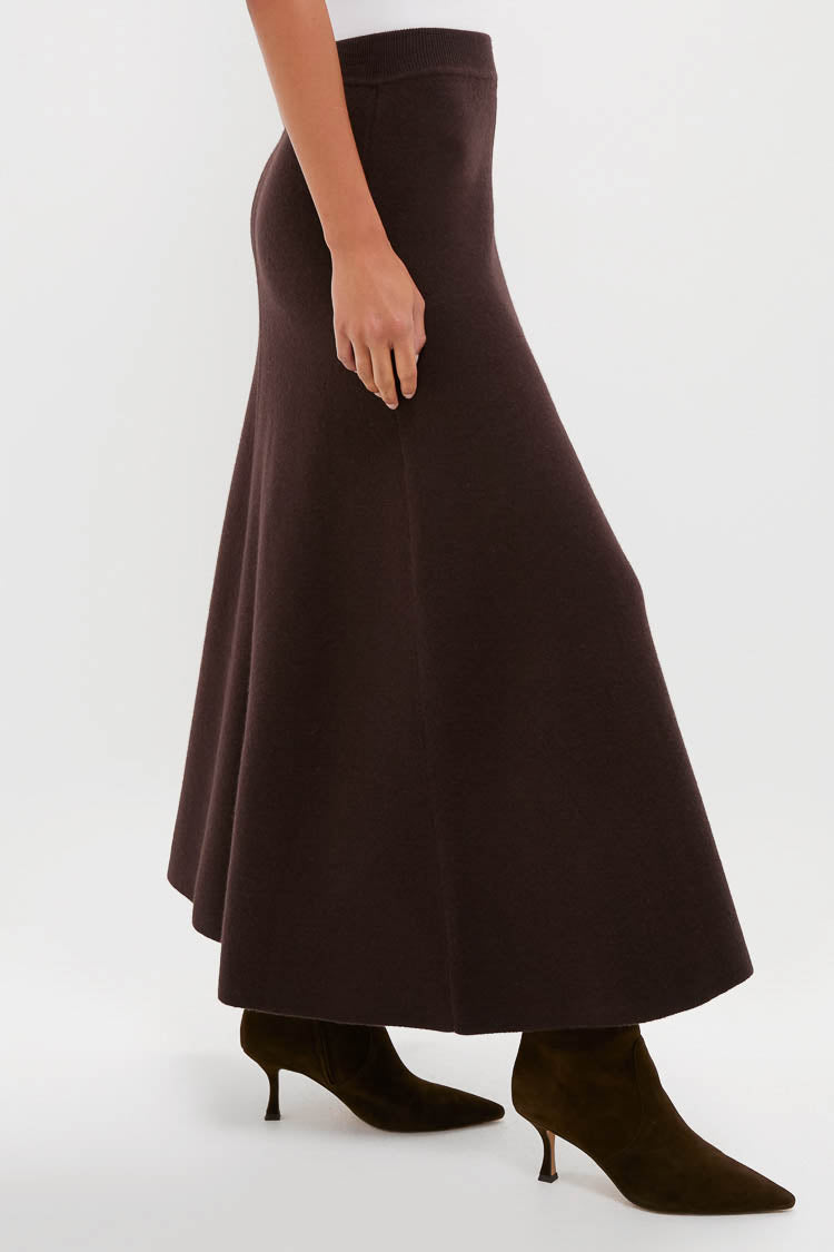 Chocolate Emmett Knit Maxi Skirt