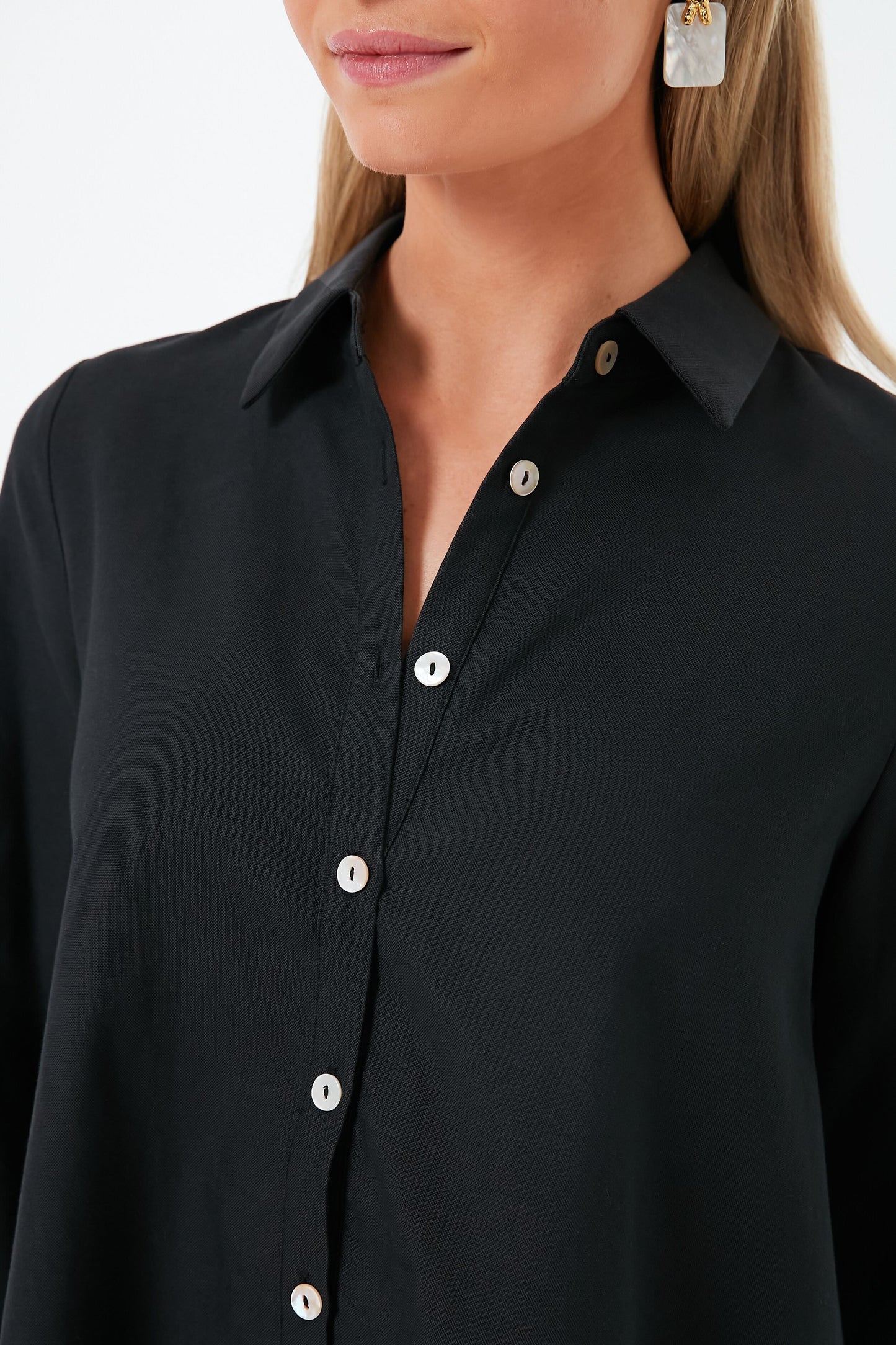 Black Oxford Harris Shirt Dress