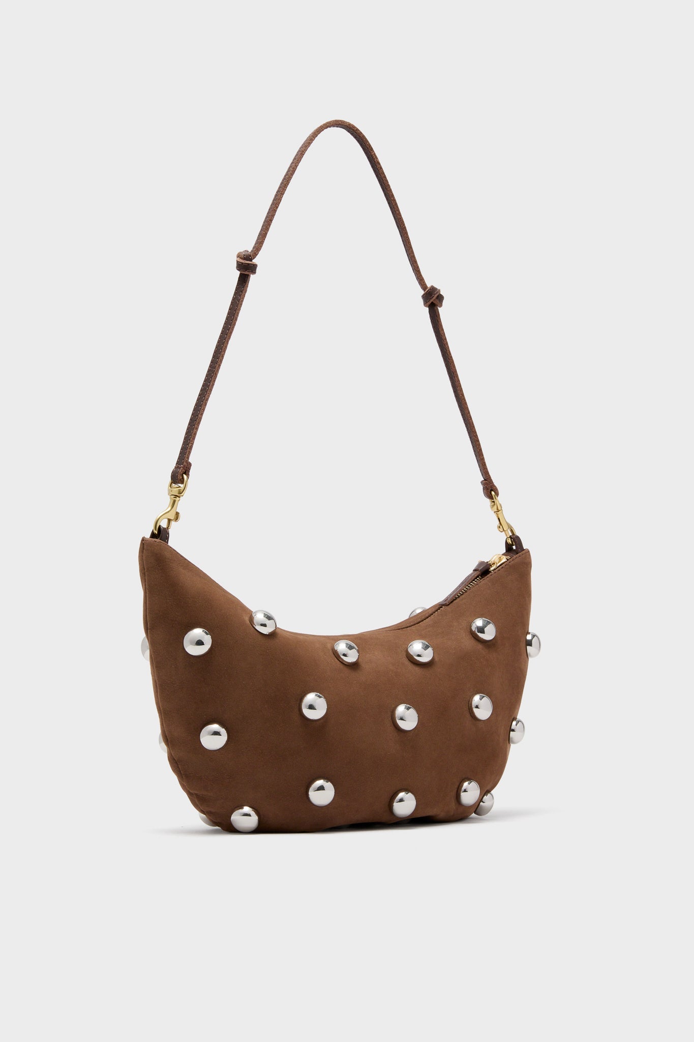 Choco Bar Smooth Nubuck with Studs Lune Bag
