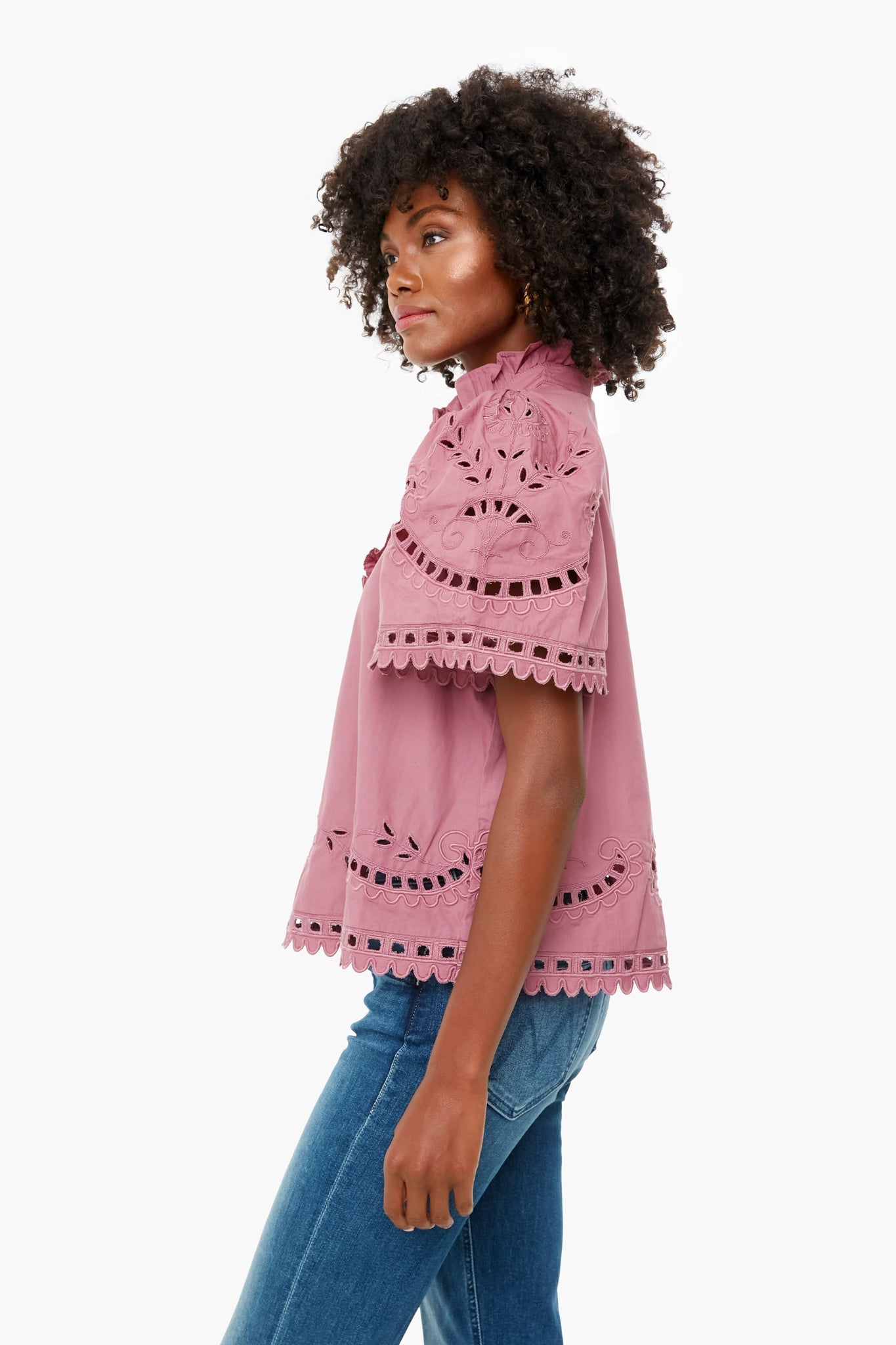 Orchid Santos Eyelet Short Sleeve Top