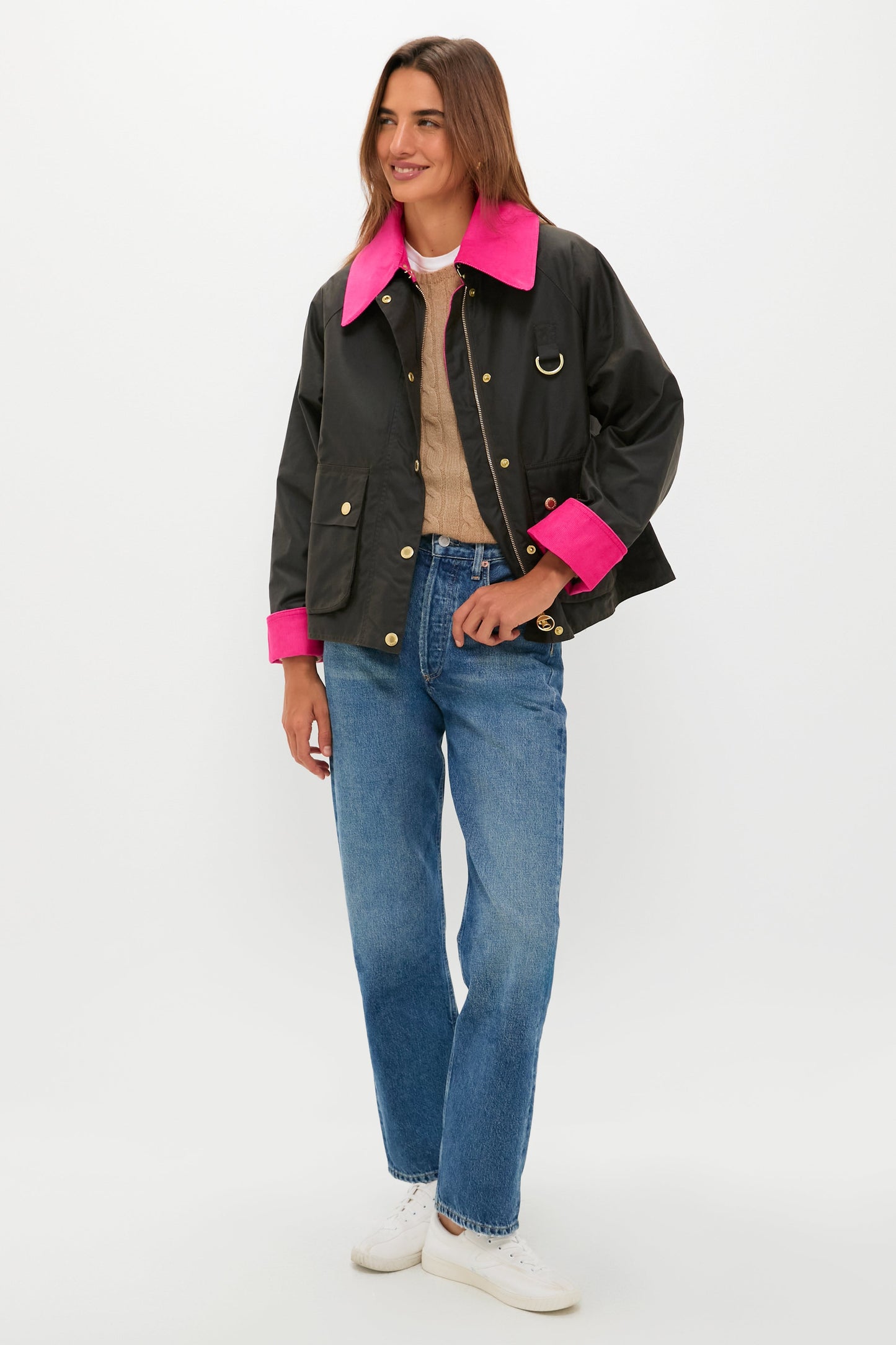 Olive and Hot Pink Icons Spey Wax Jacket