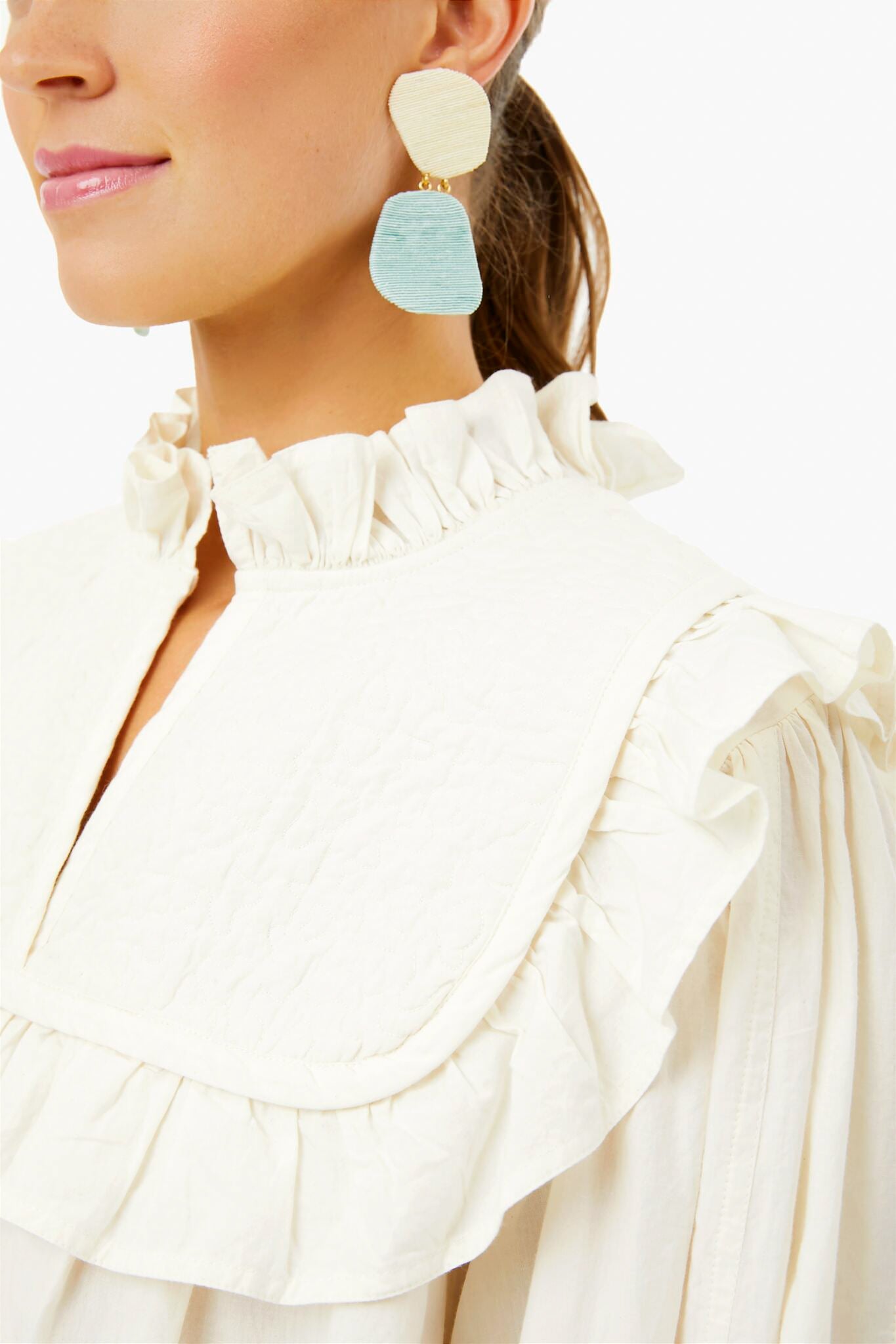 Cream Stan Sandwashed Longsleeve Quilted Top