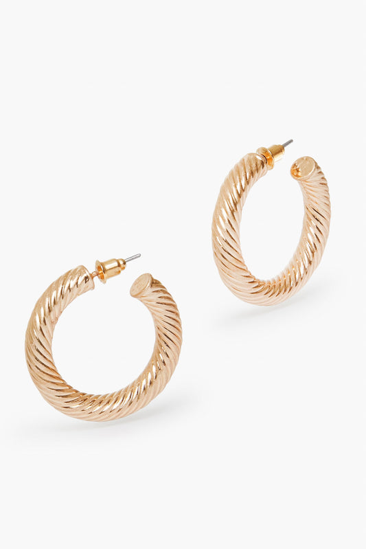 Gold Textured Hoop Earrings