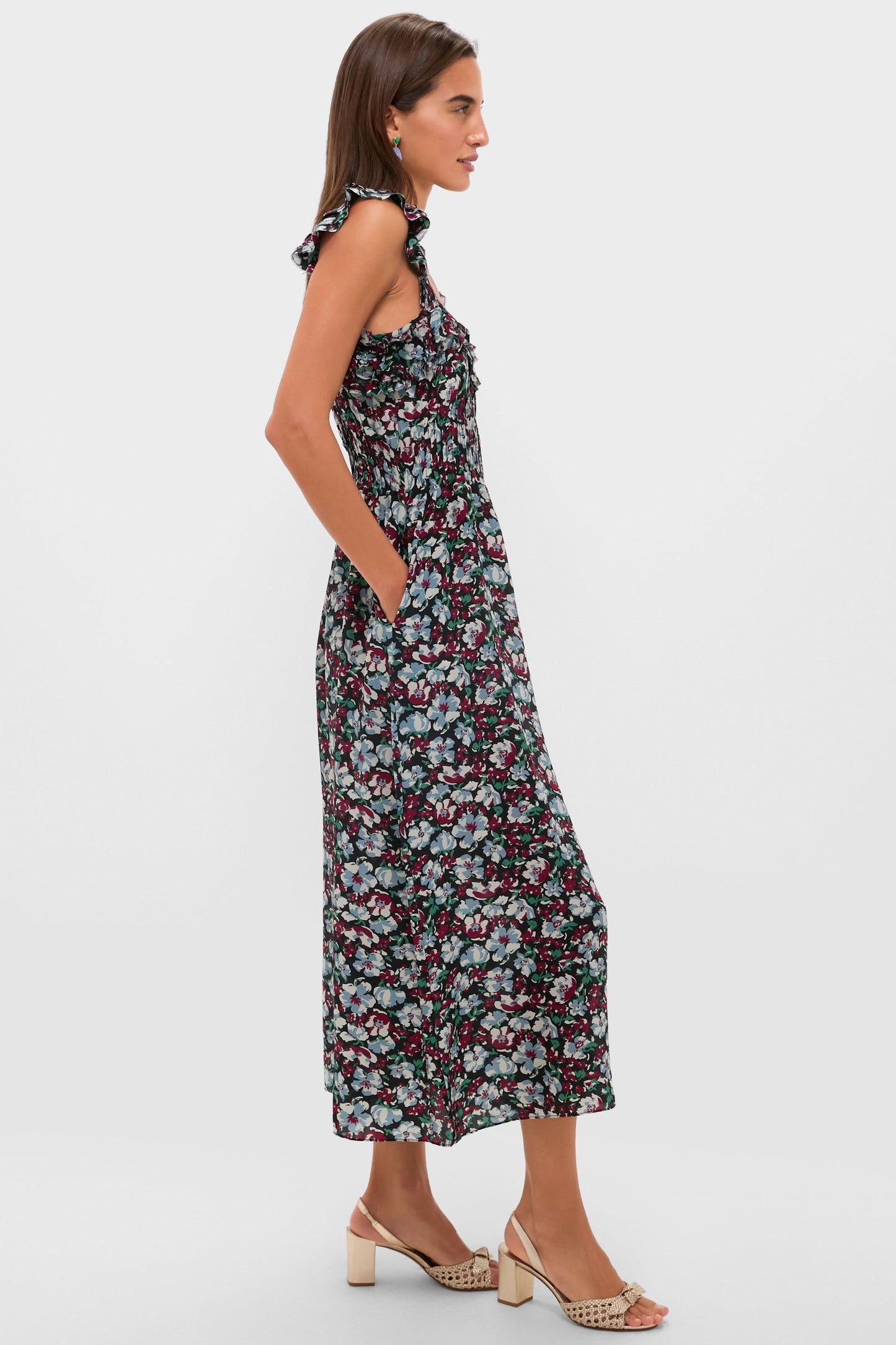 Peonia Print Amalie Midi Dress