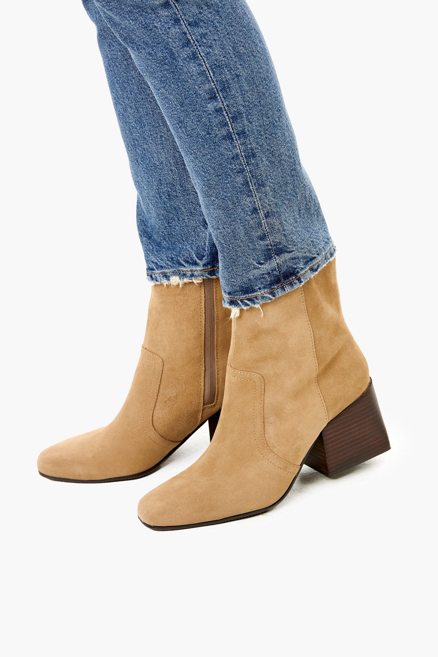Taupe Suede Salome Booties