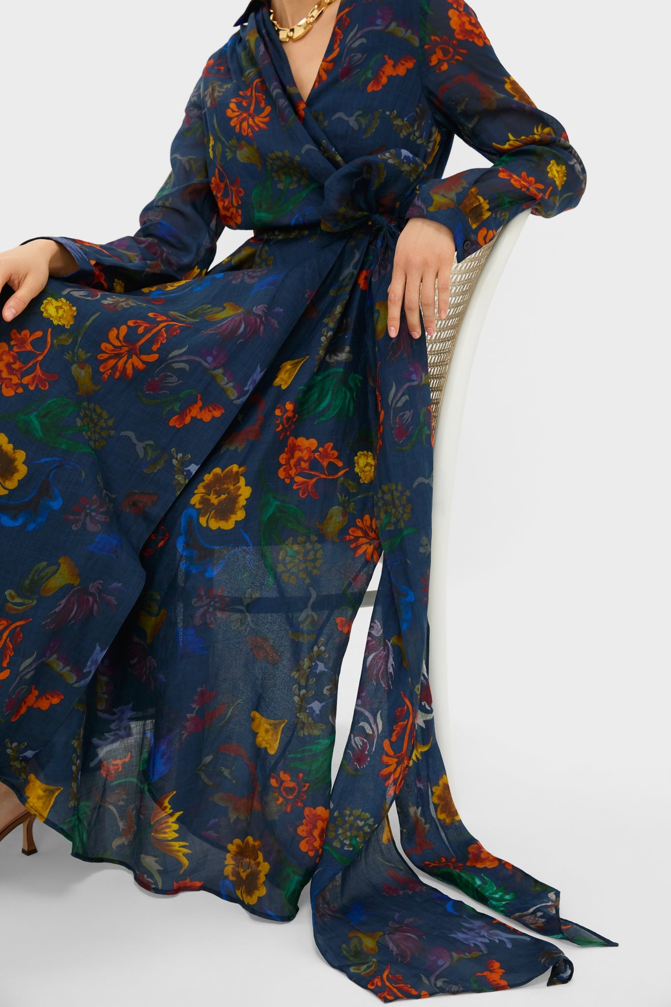 Dark Floral Sash Yay! Dress