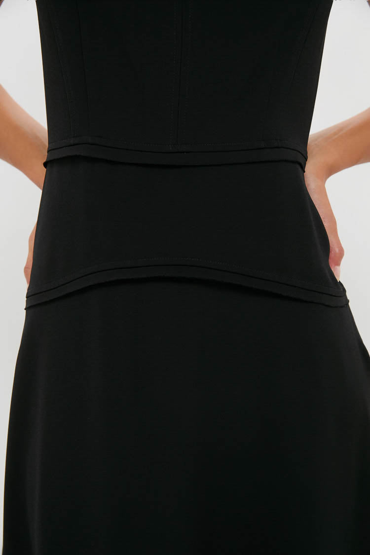 Noir Vivi Sweetheart Neckline Midi Dress