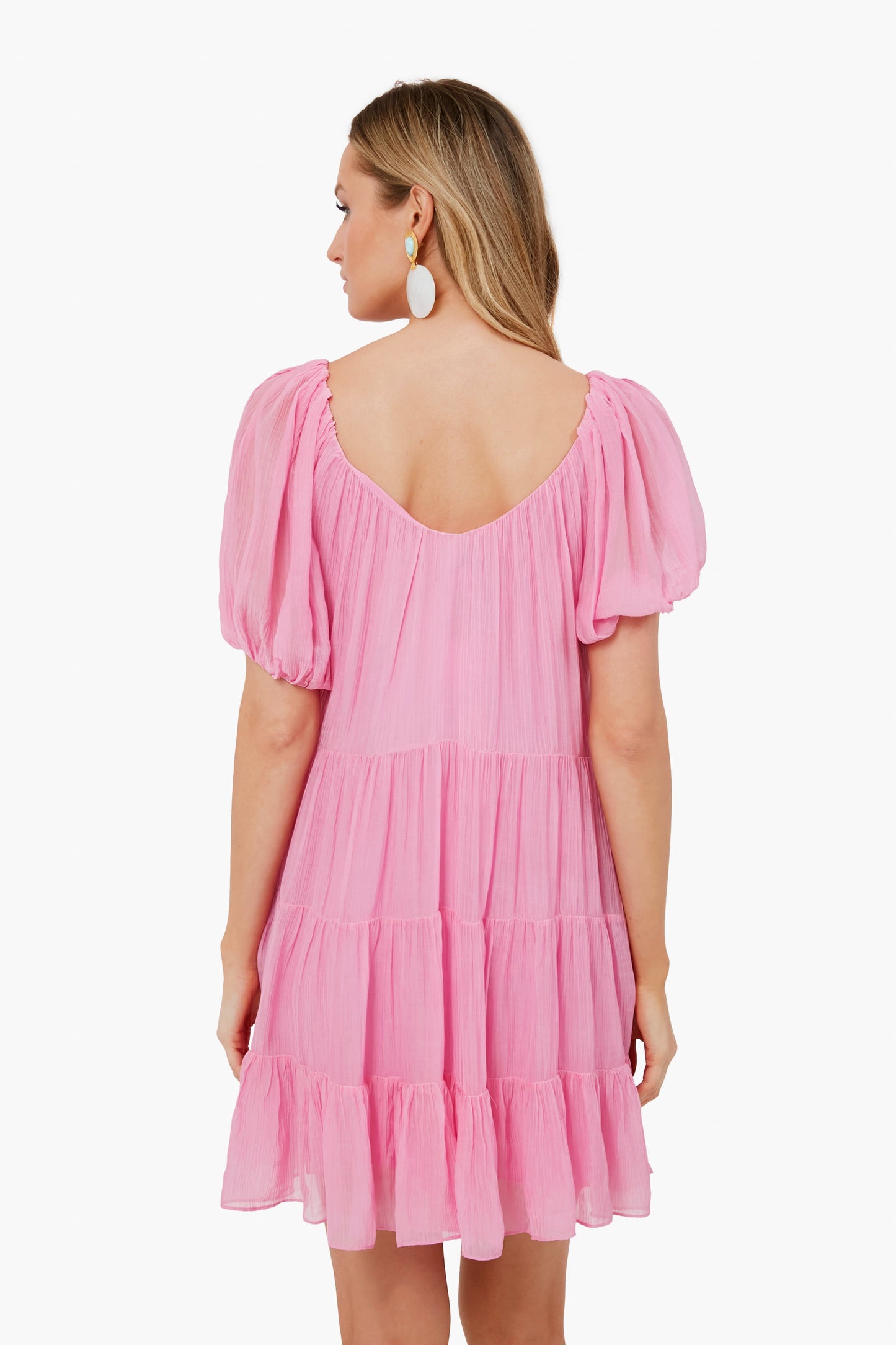 Flamingo Pink Tiered Dress