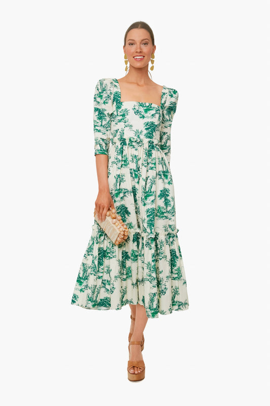 Forest Toile Green Bluehill Dress
