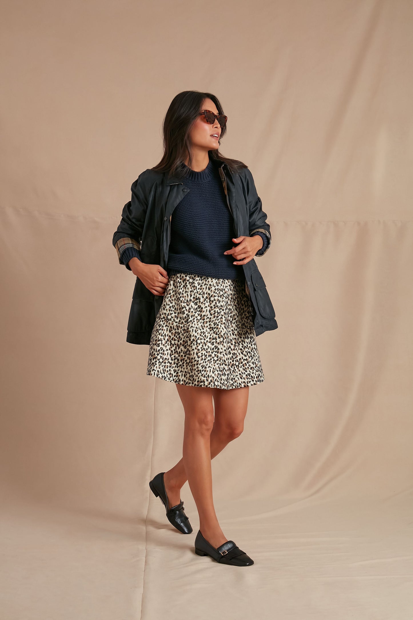 Dark Navy Button Back Crewneck Sweater