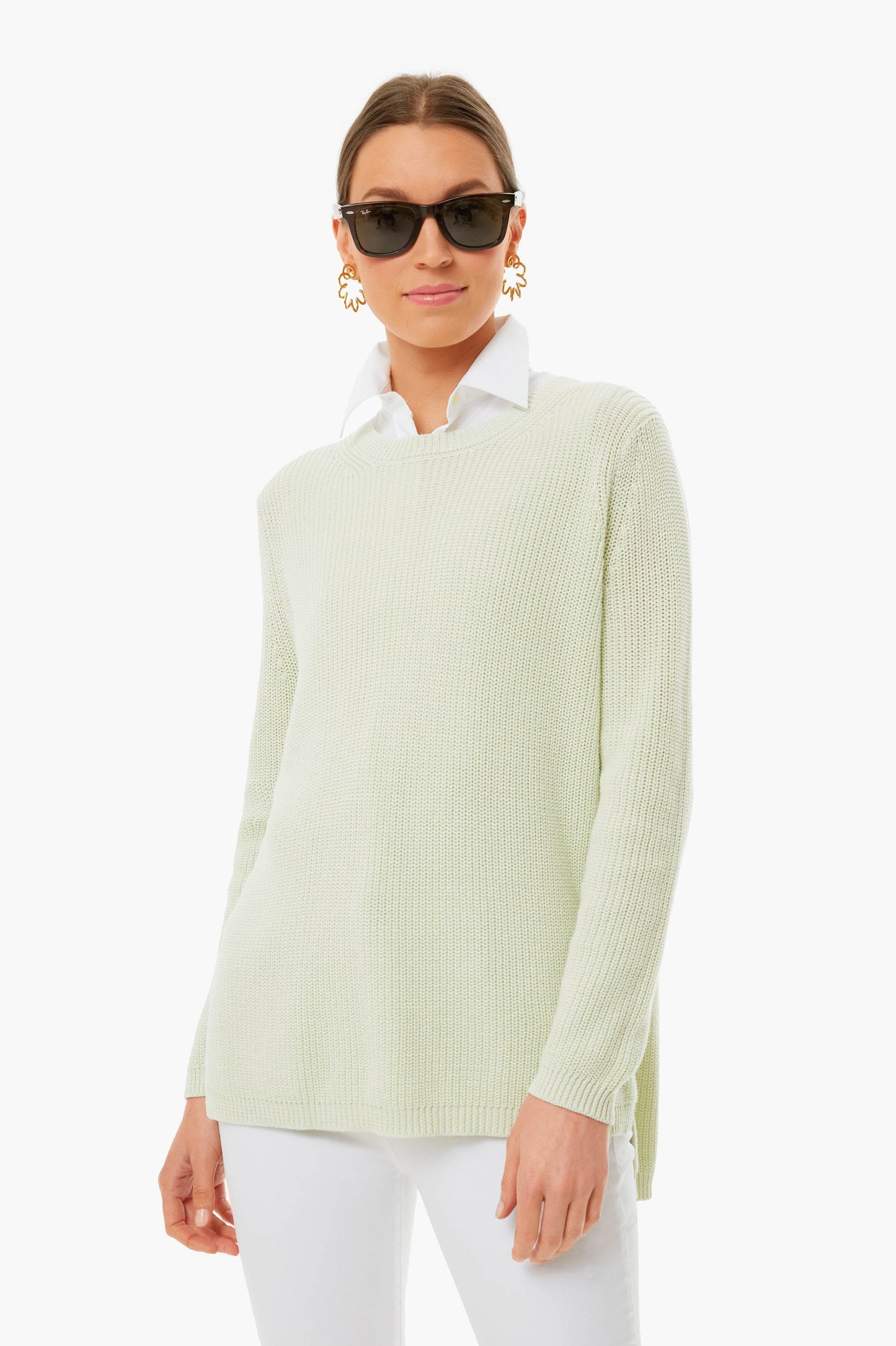 White Sage Emma Shaker Sweater