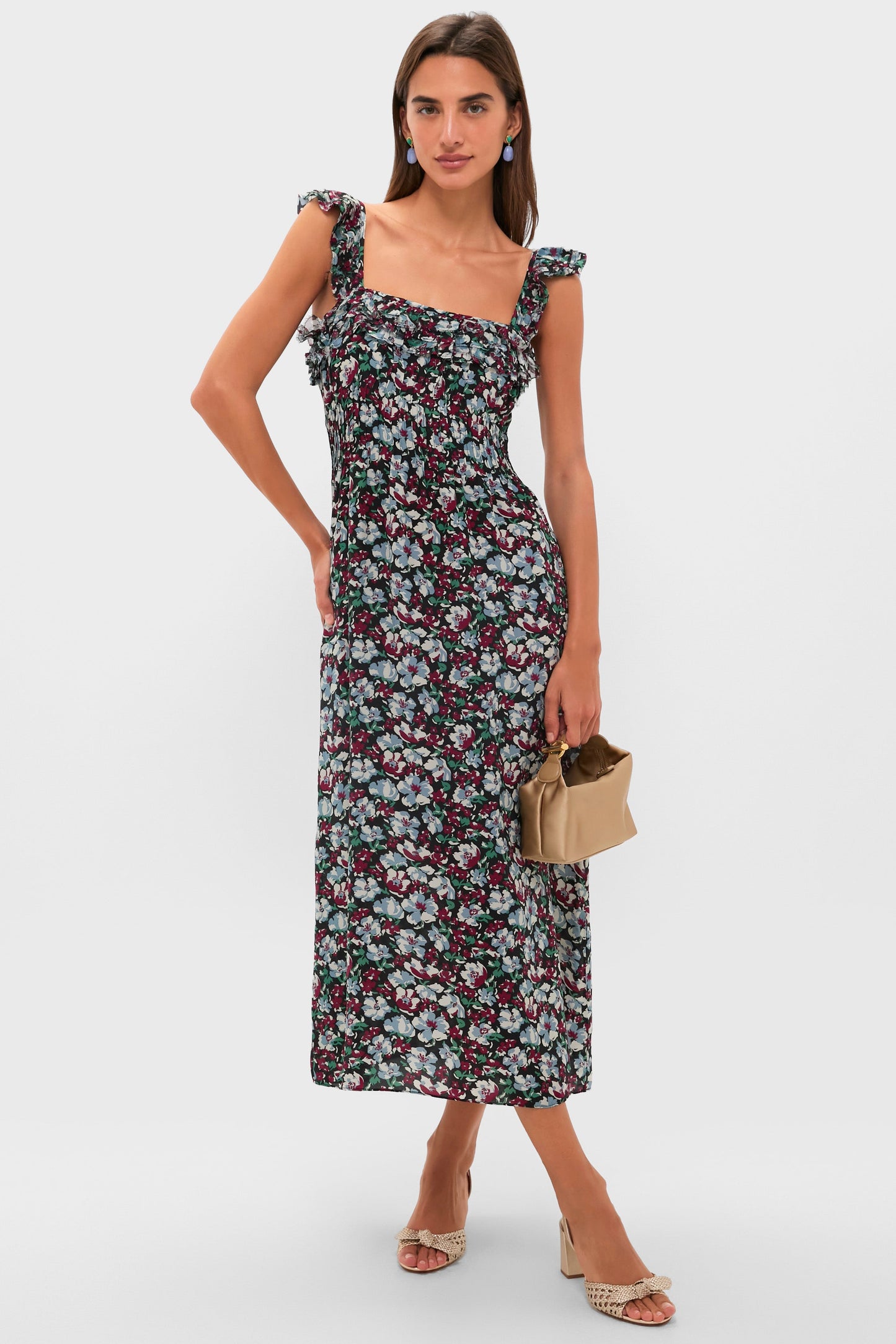 Peonia Print Amalie Midi Dress