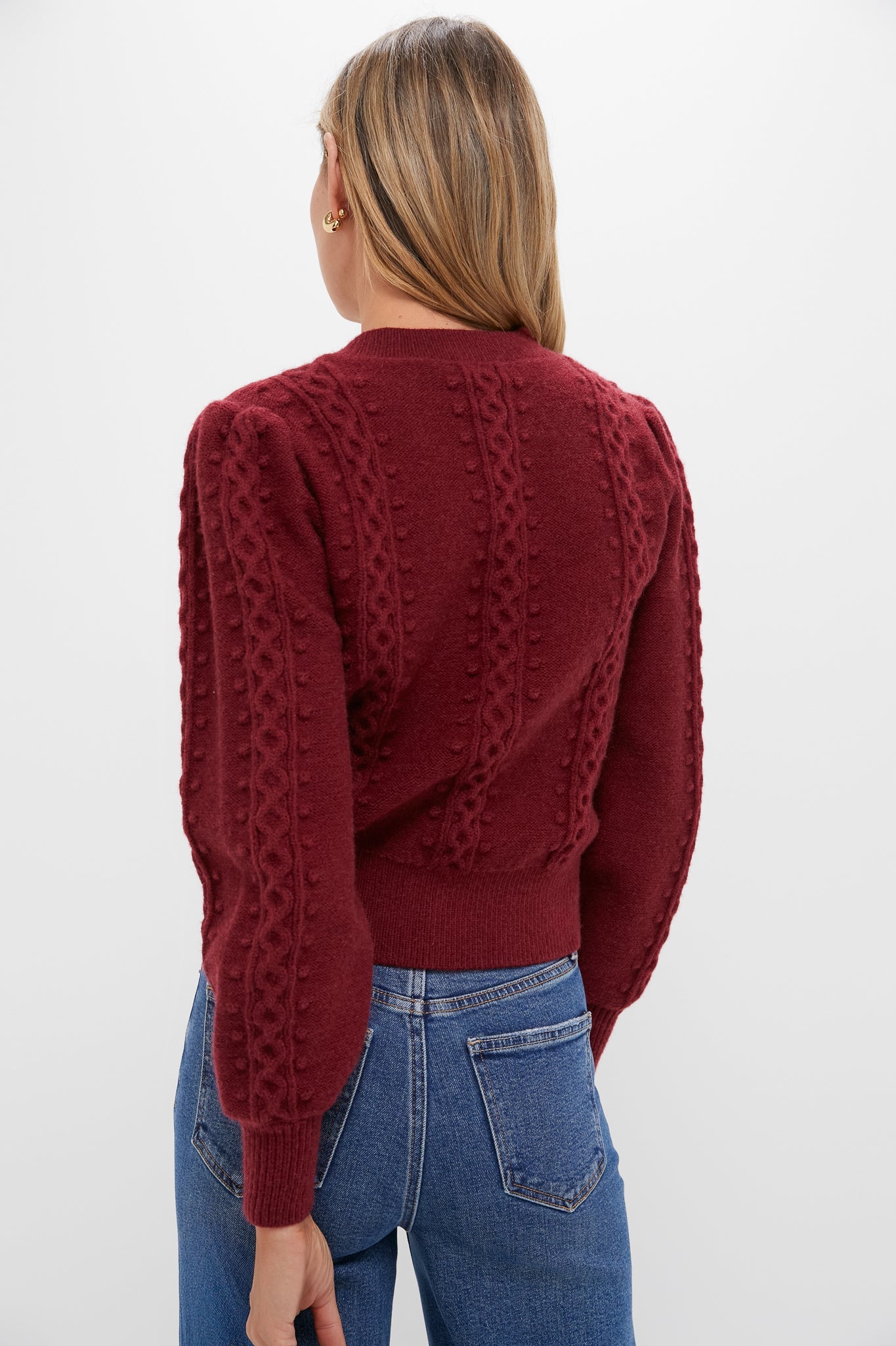 Merlot Embroidered Floral Frankie Sweater