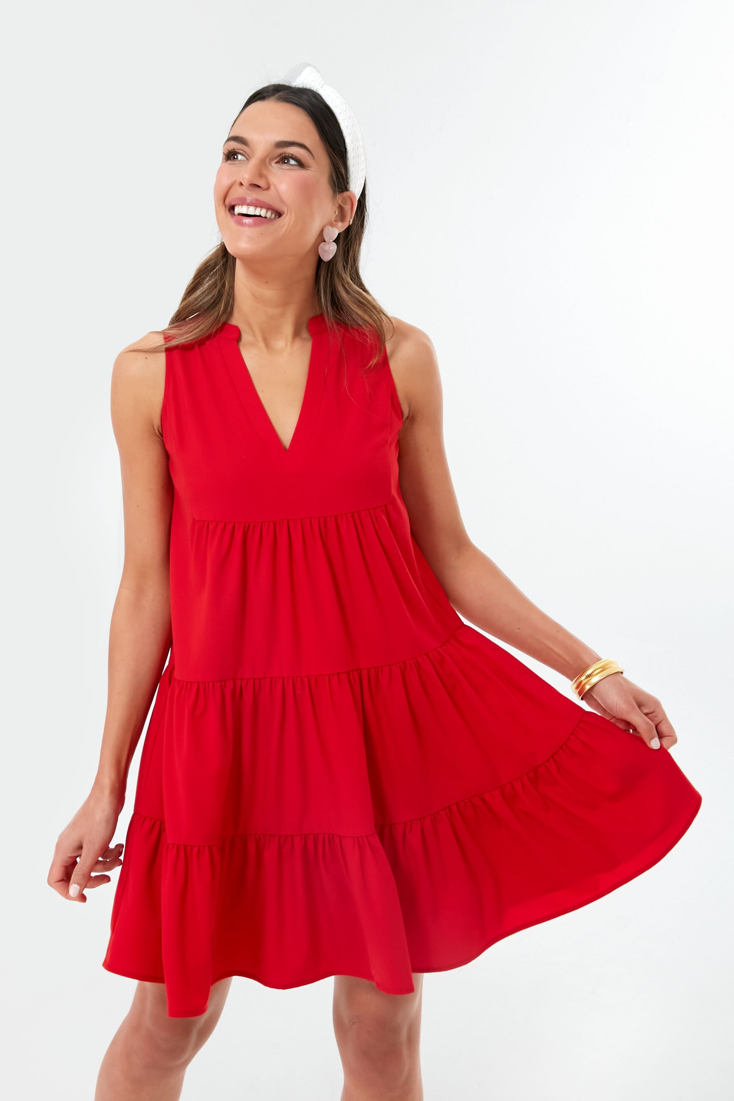 Red Crepe Sleeveless Kenzo Dress