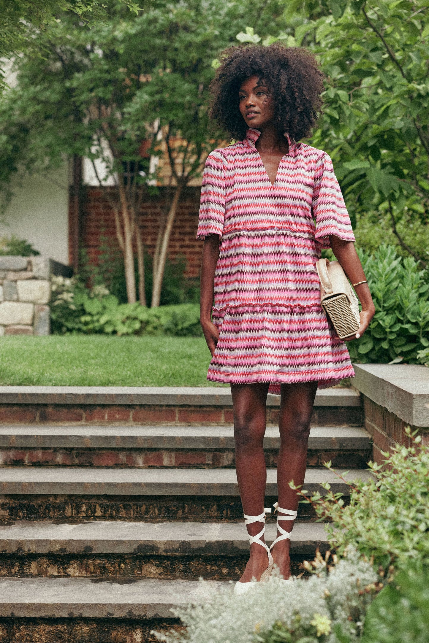 Zigzag Knit Stripe Crawford Dress