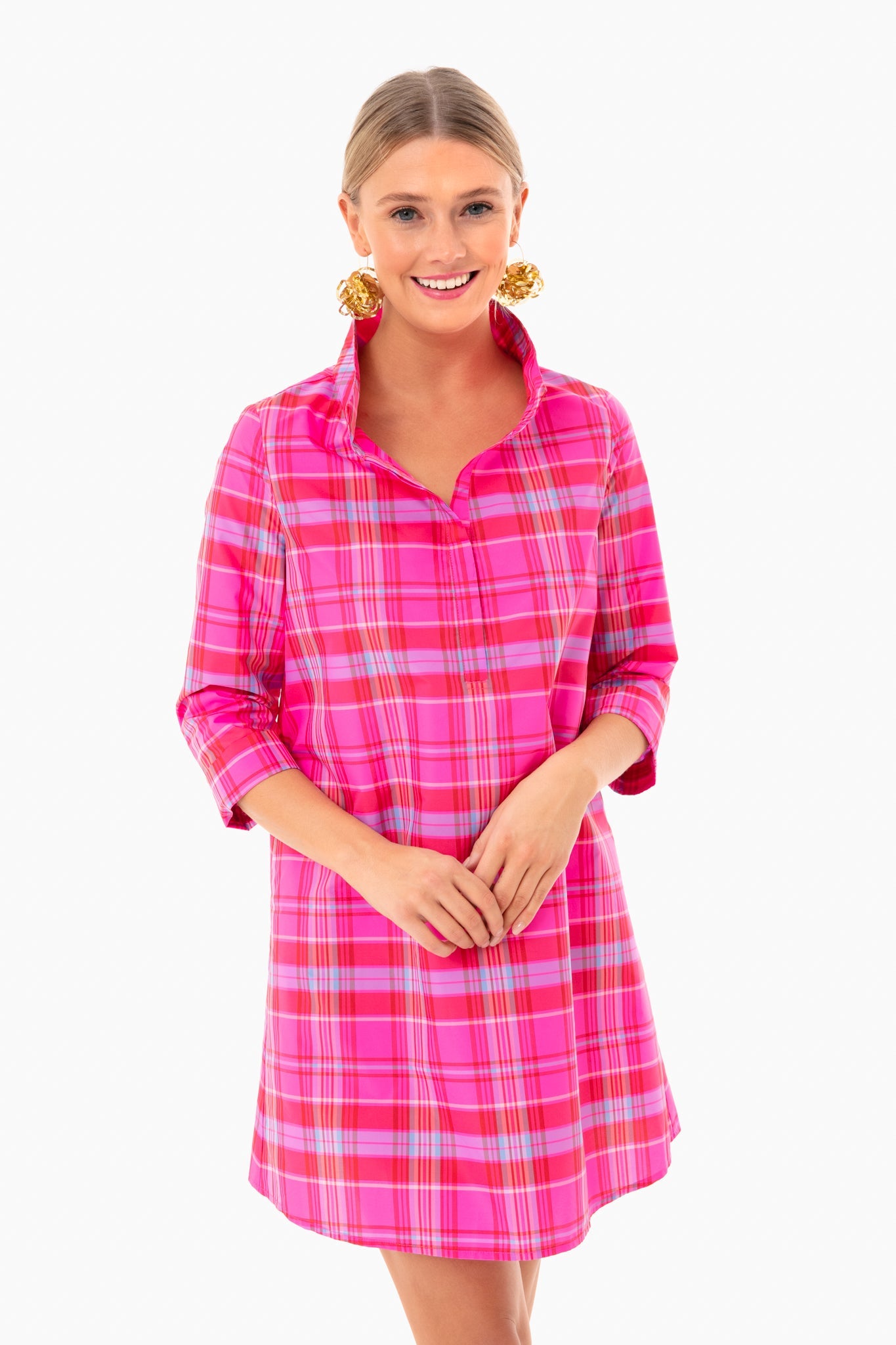 Taffeta Party Plaid Dress