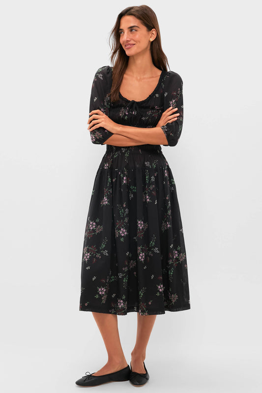 Wildflower Print Andrine Midi Dress