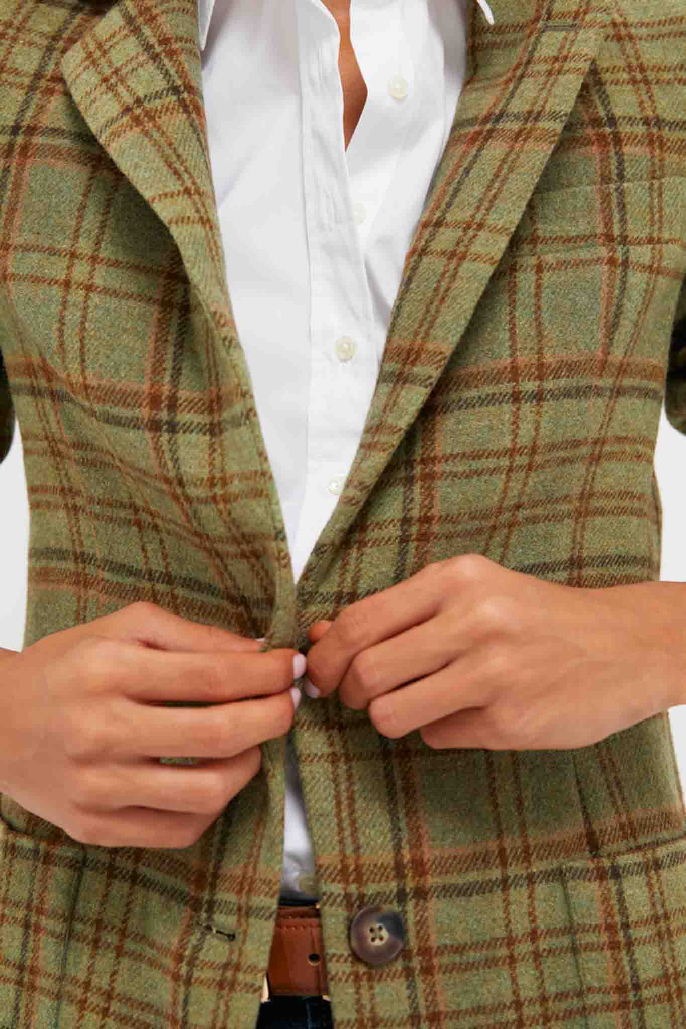 Sherwood Plaid Wool Herron Blazer