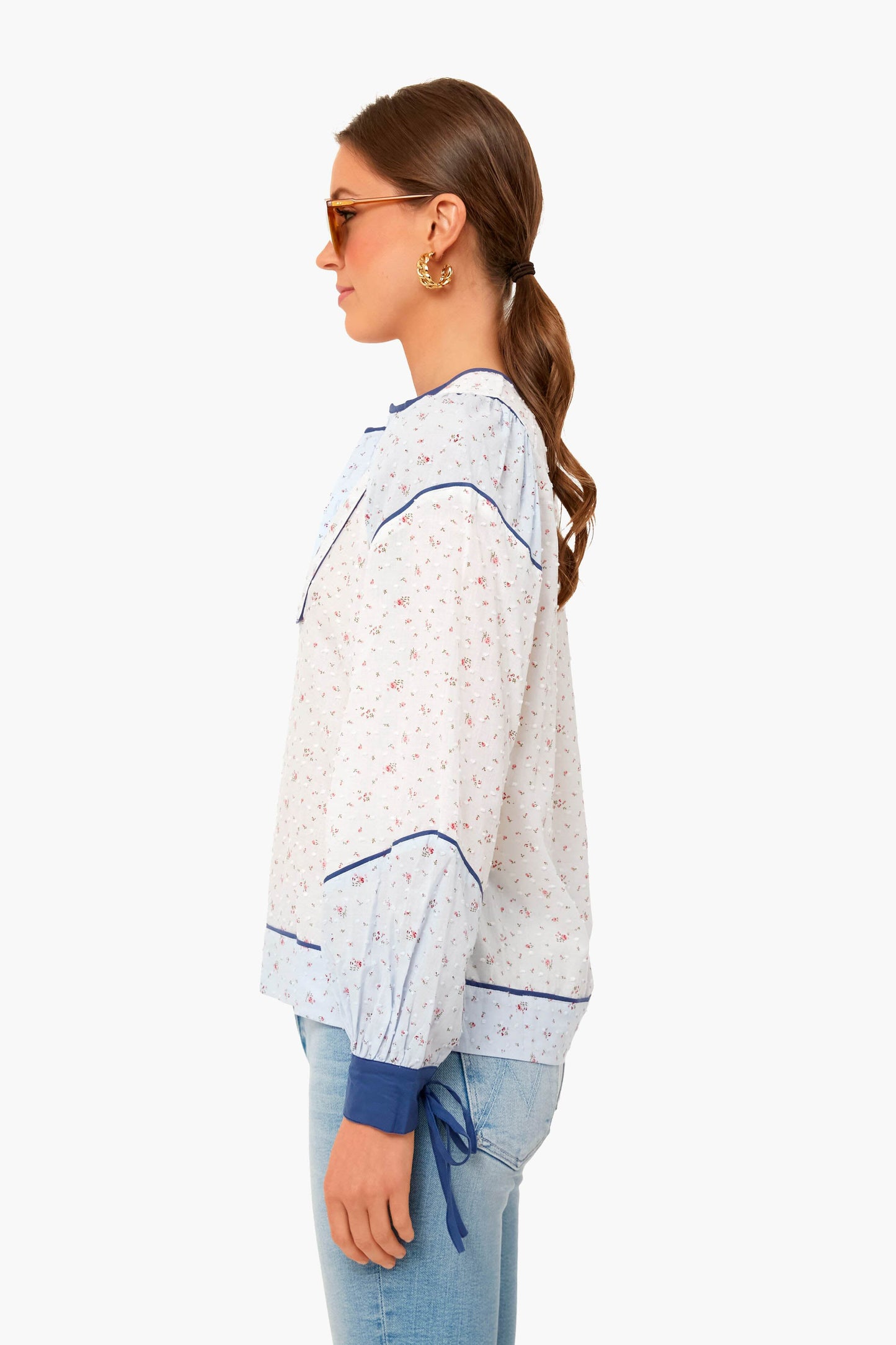 Ditsy Blue And White Rebecca Shirt