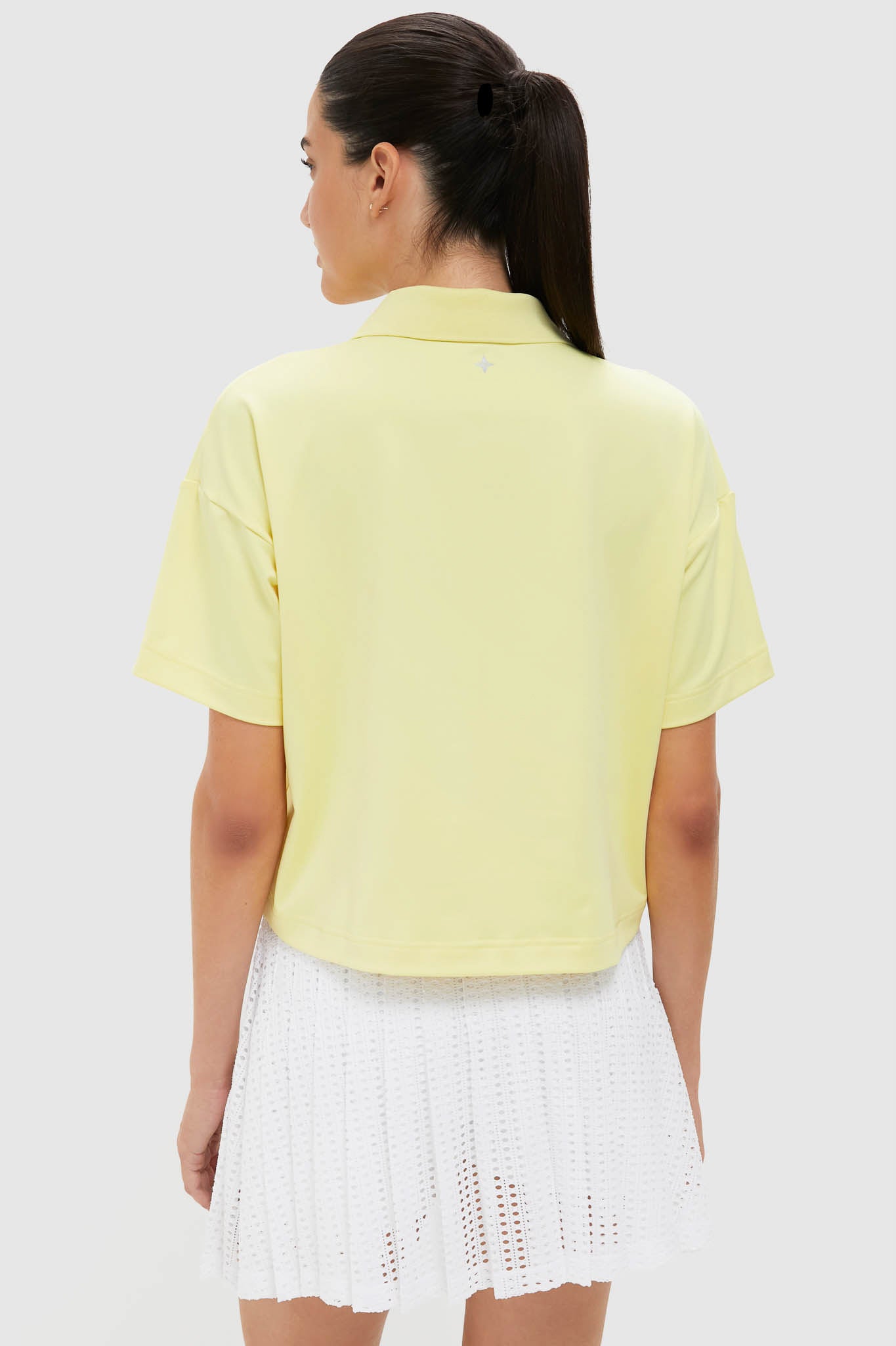 Lemongrass Cropped Performance Jersey Caroline Polo