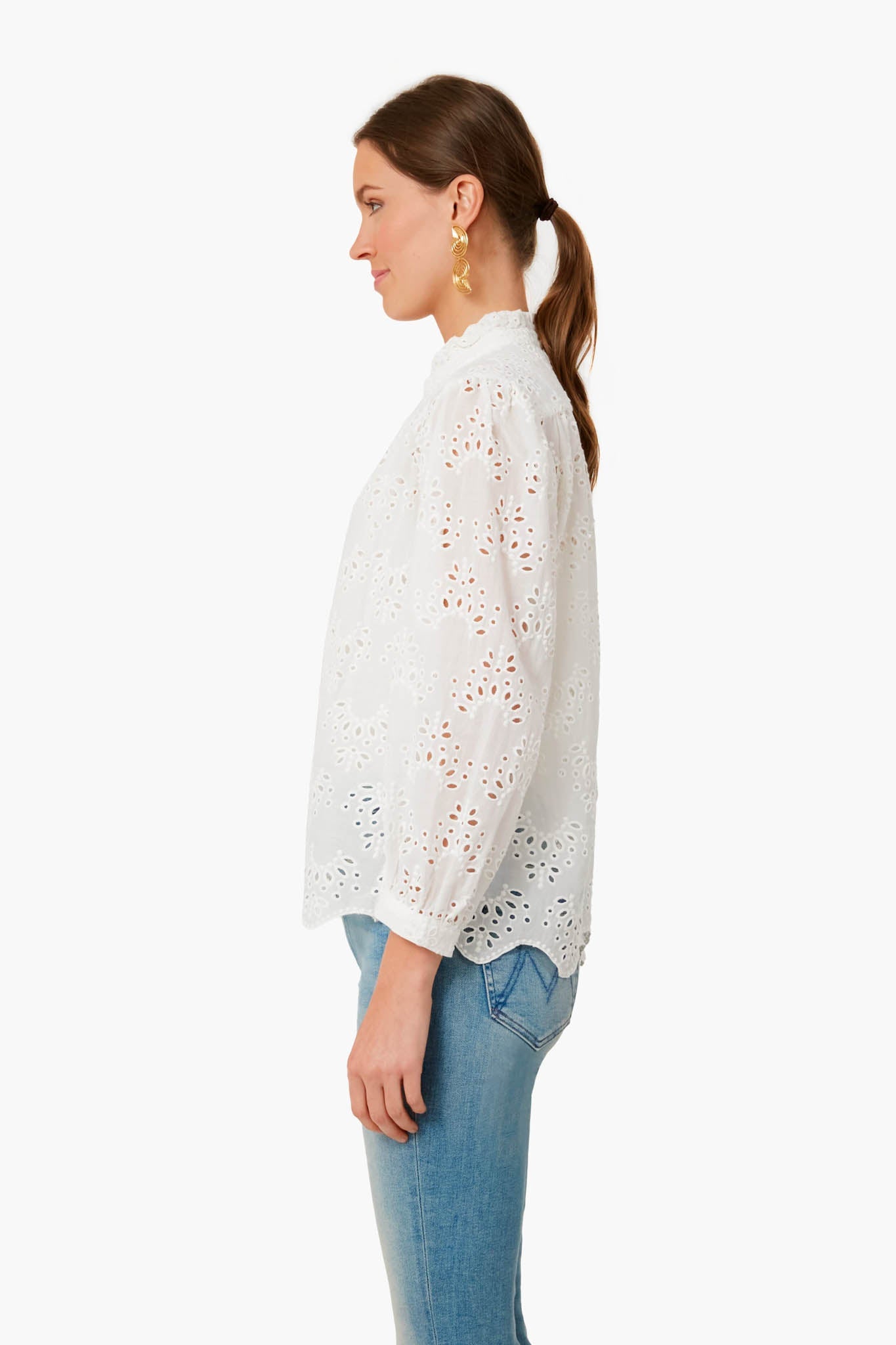 White Eyelet Quincy Blouse
