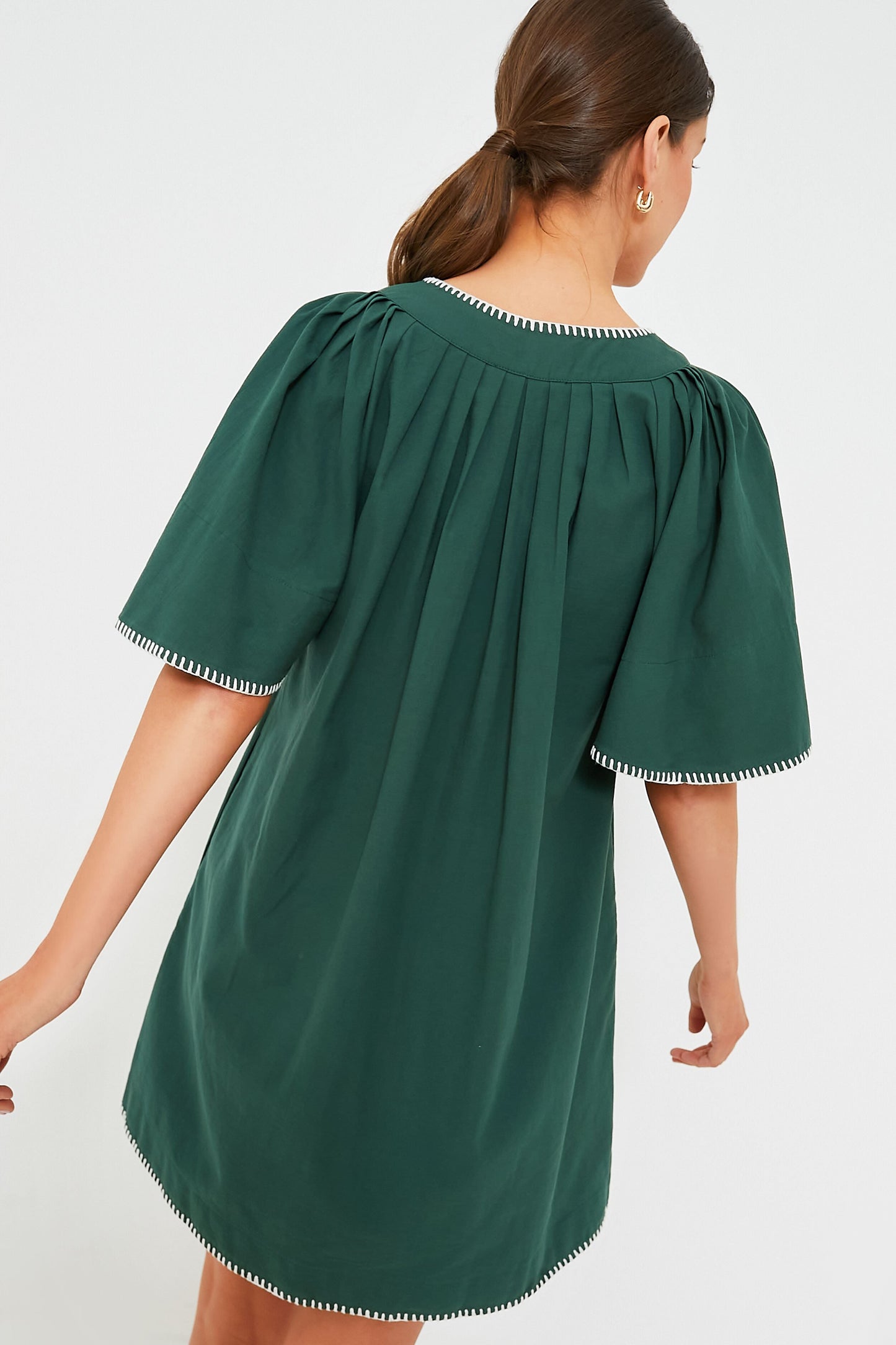 Green Stitch Finley Flutter Sleeve Dress