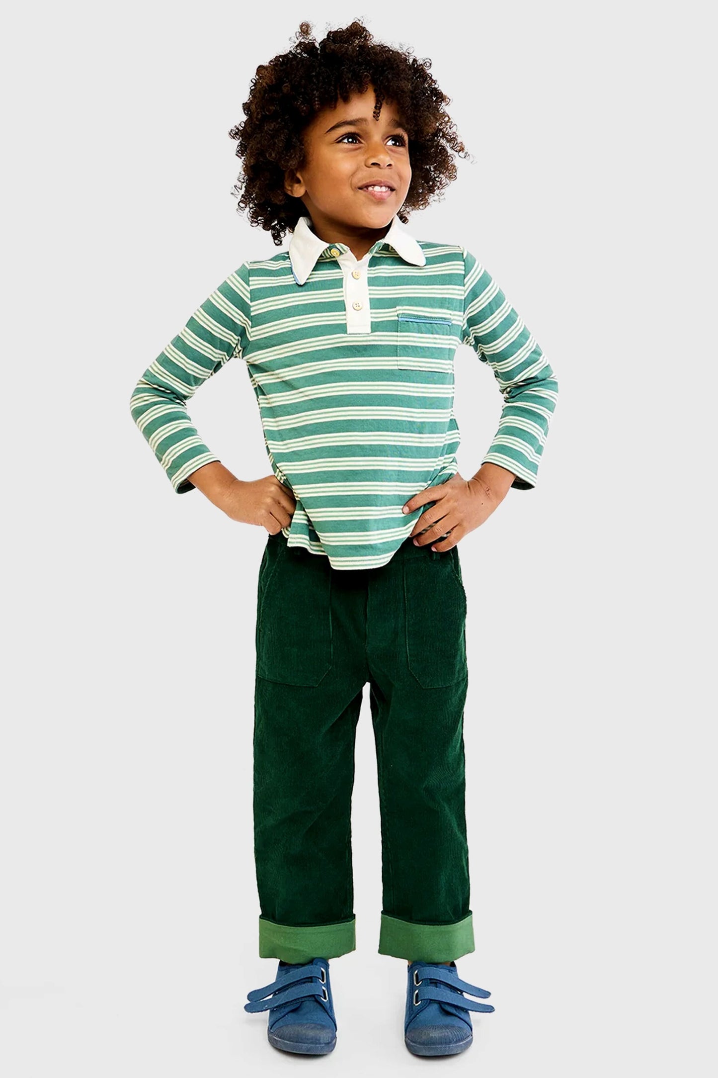 Pine Twin Stripe Parker Polo