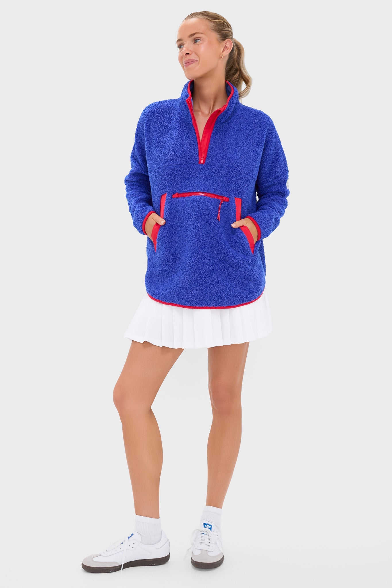 Blue and Red Fleece Cady Quarter Zip