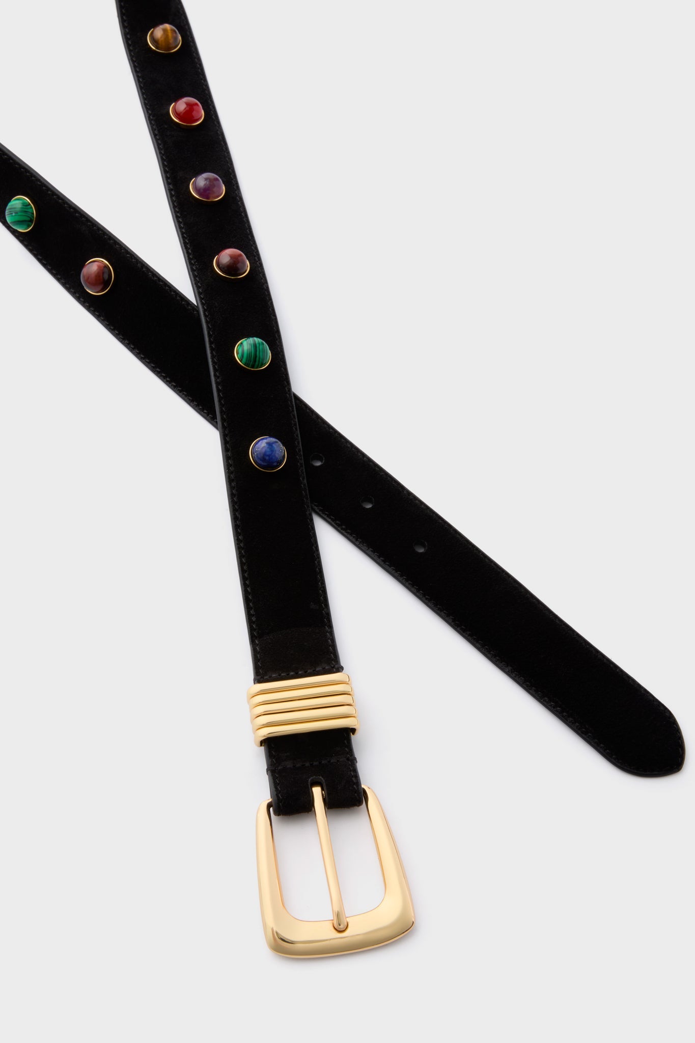 Black Stone Embellished Harness Belt