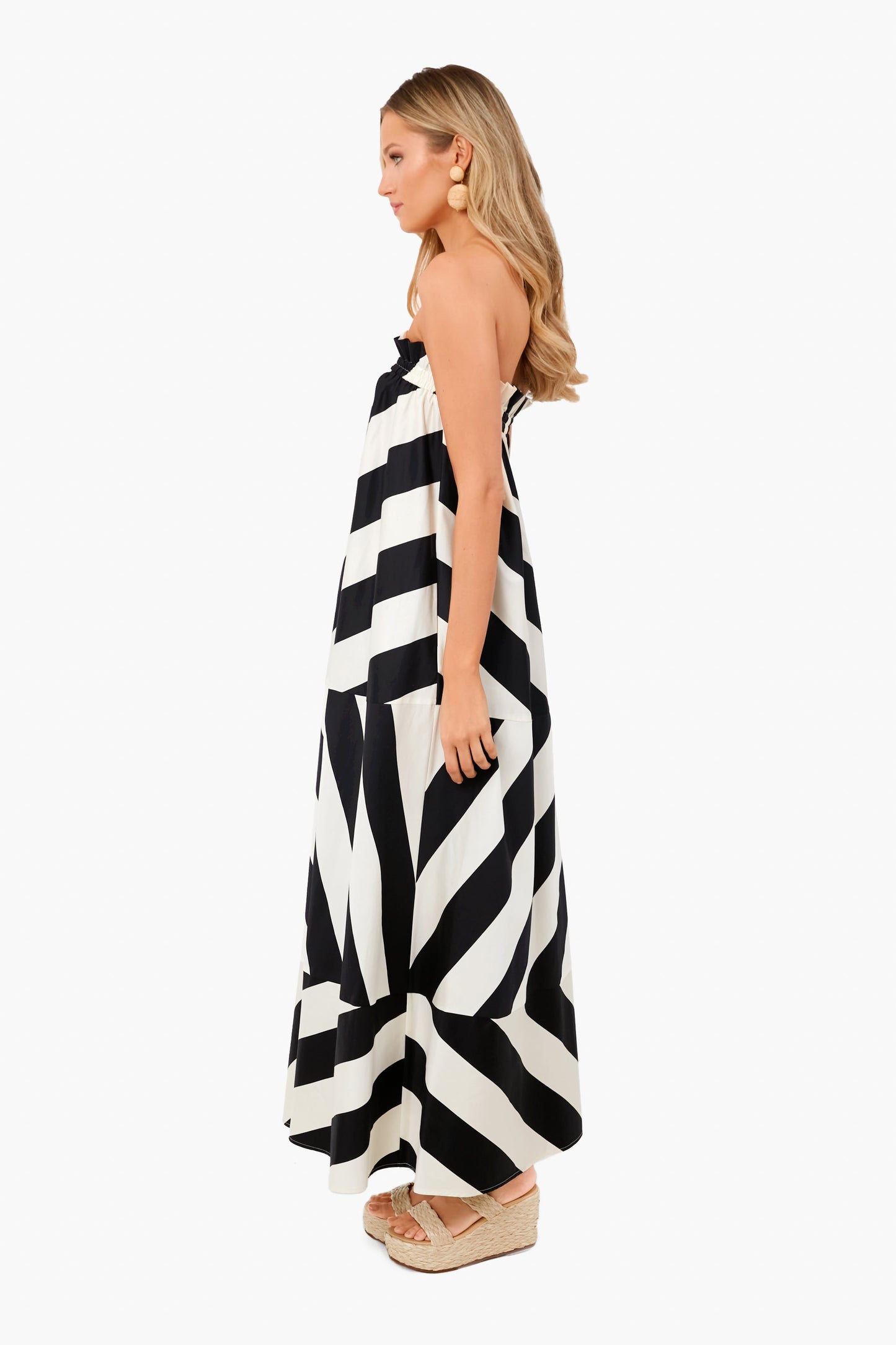 Wide Summer Stripe Maxi Dress