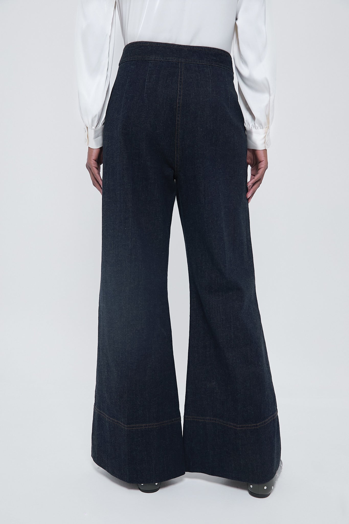 Dark Denim Wide Leg Palladian Pant