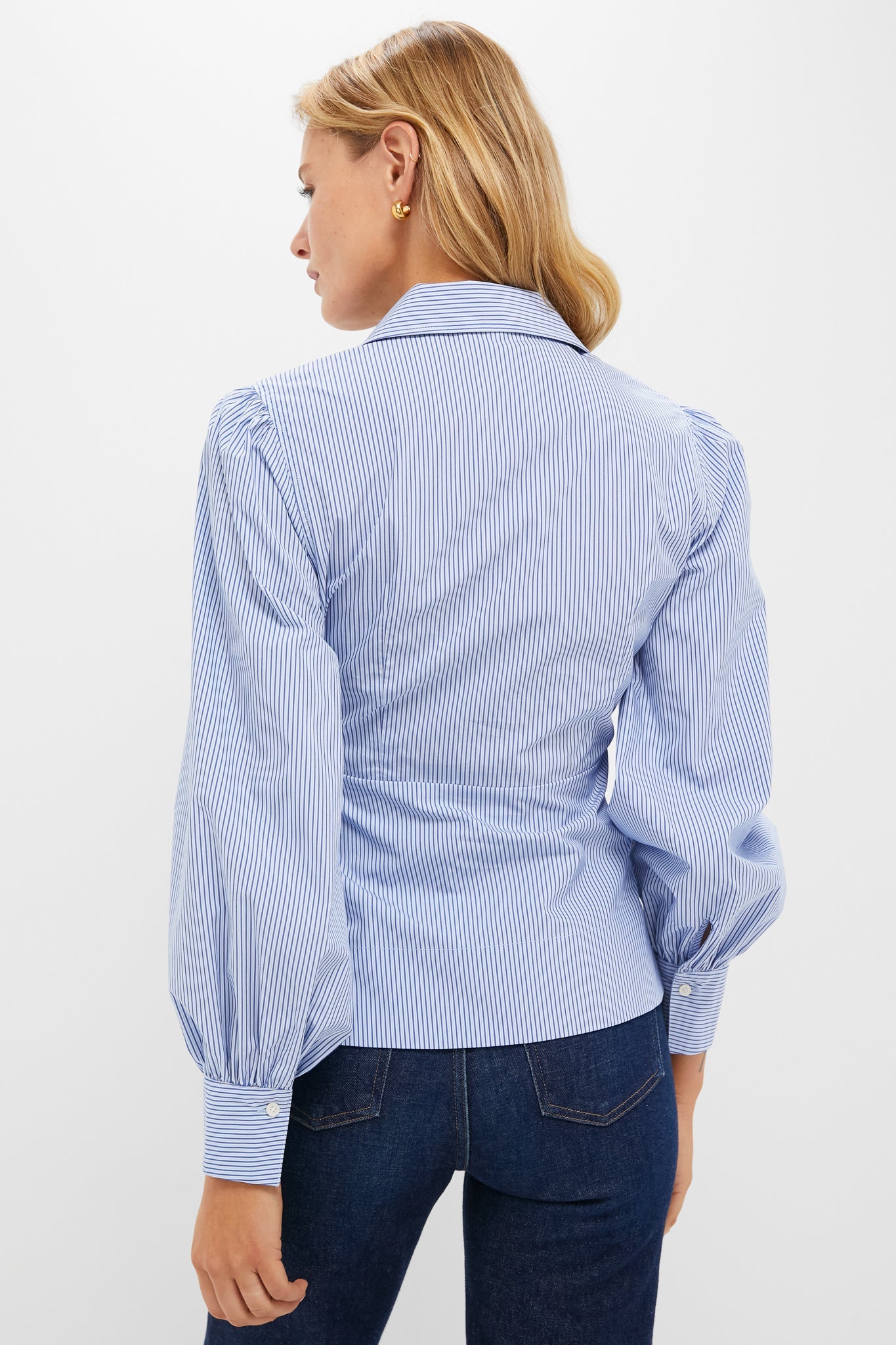 Continental Stripe Tie Front Bow Bea Blouse