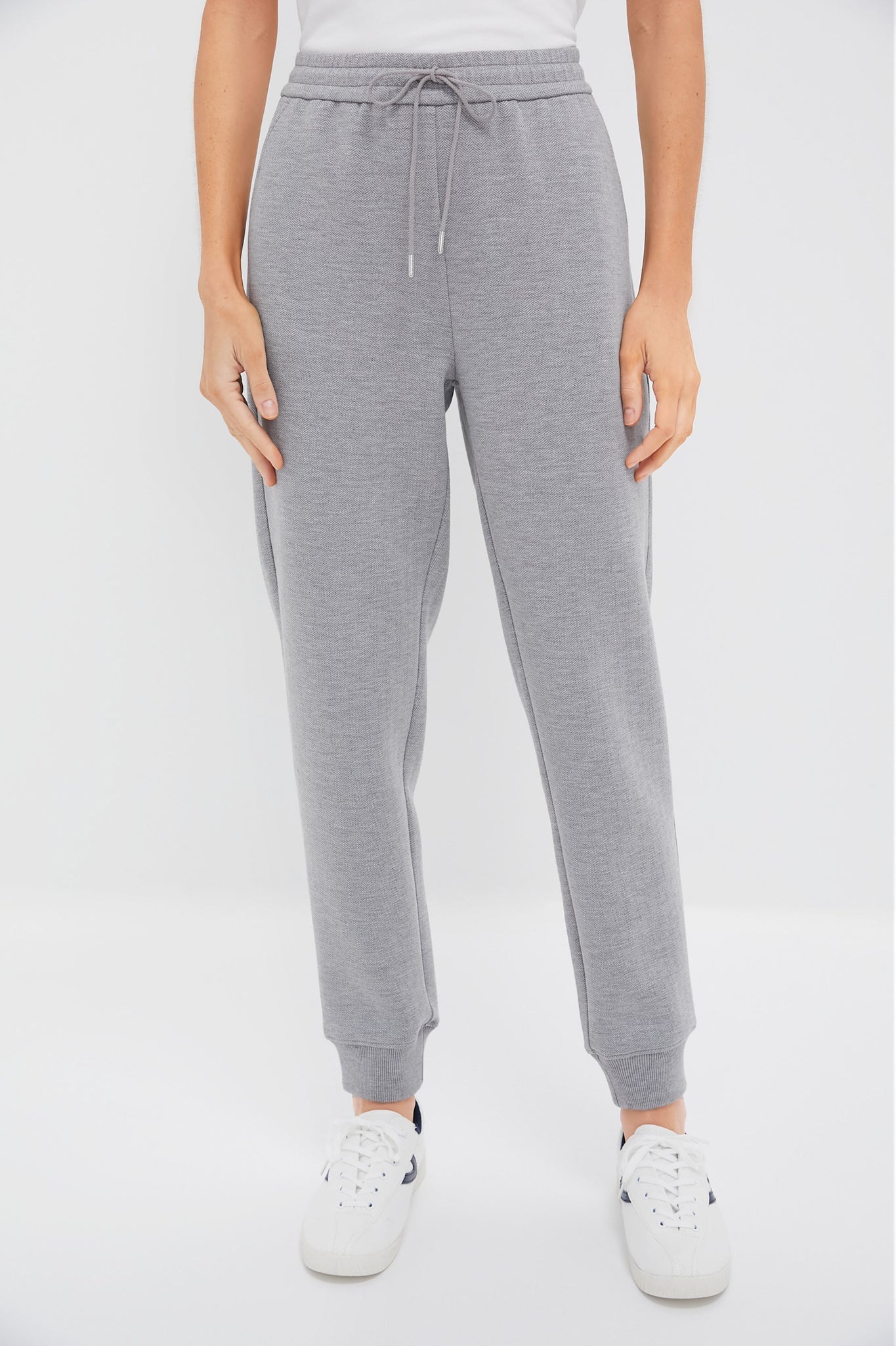 Gray Herringbone Becker Joggers