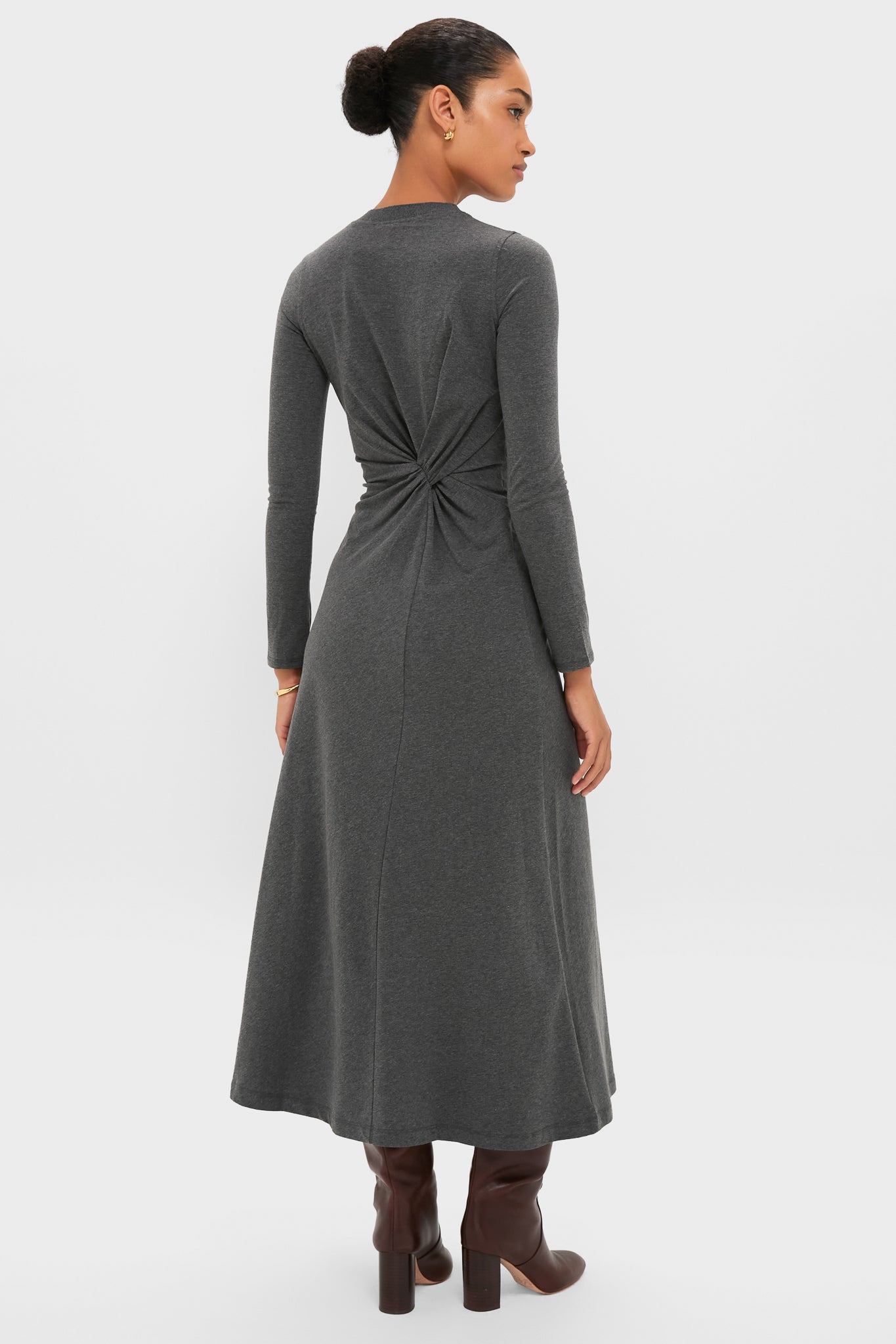 Heathered Charcoal Long Sleeve Volta Dress