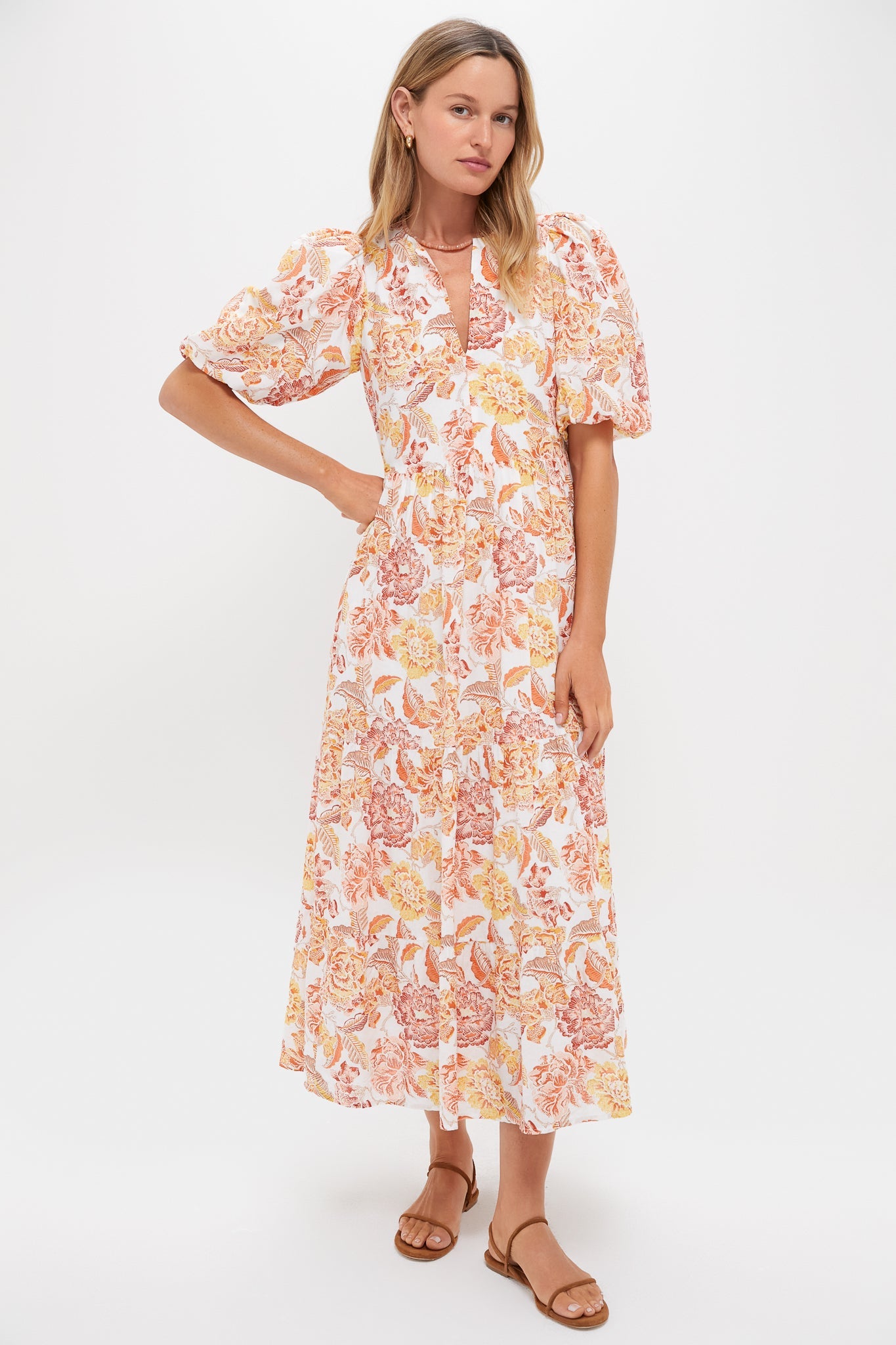Saffron Floral Cisco Maxi Dress