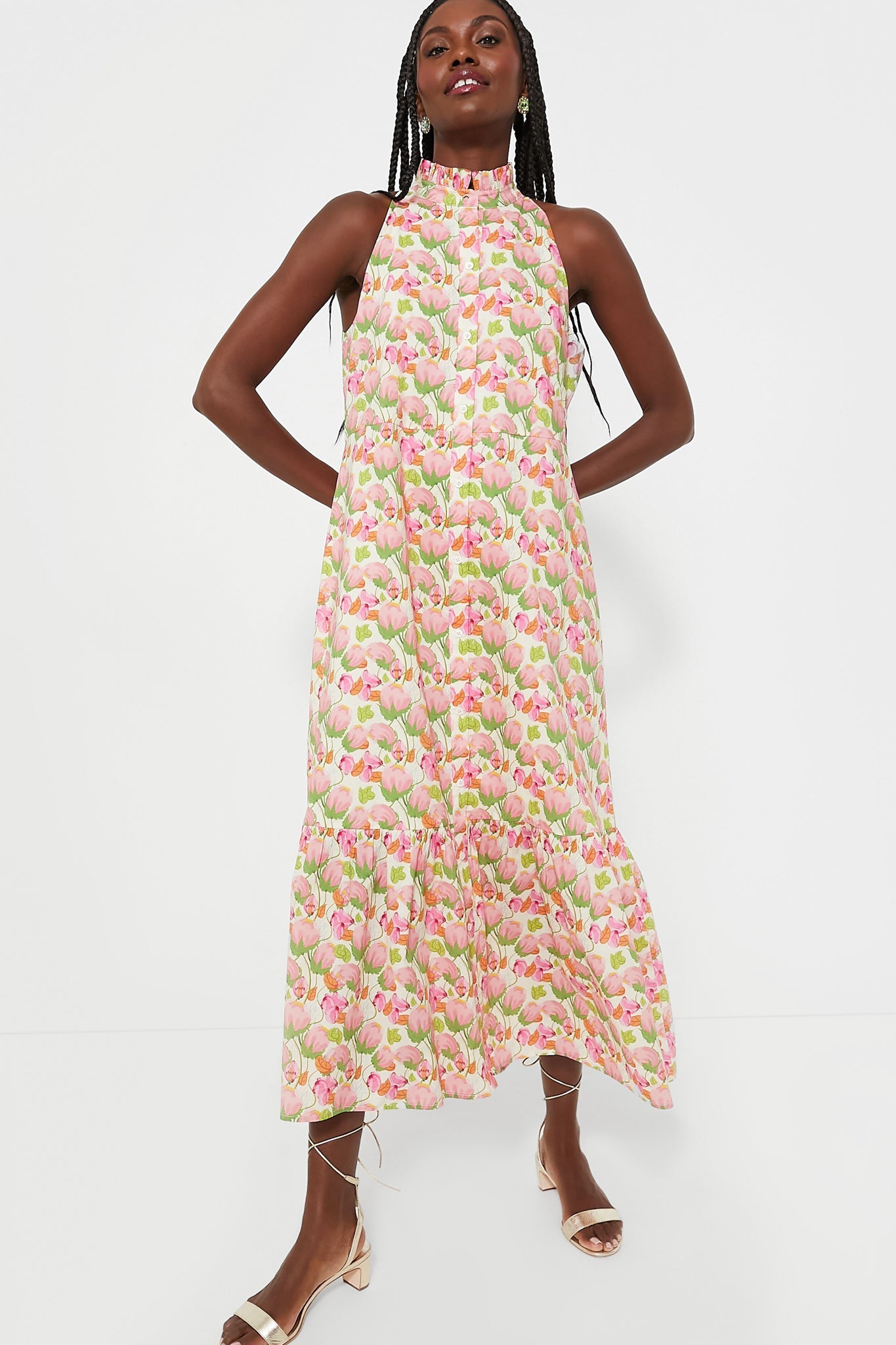 Pink Tulip Floral Tess Maxi Dress