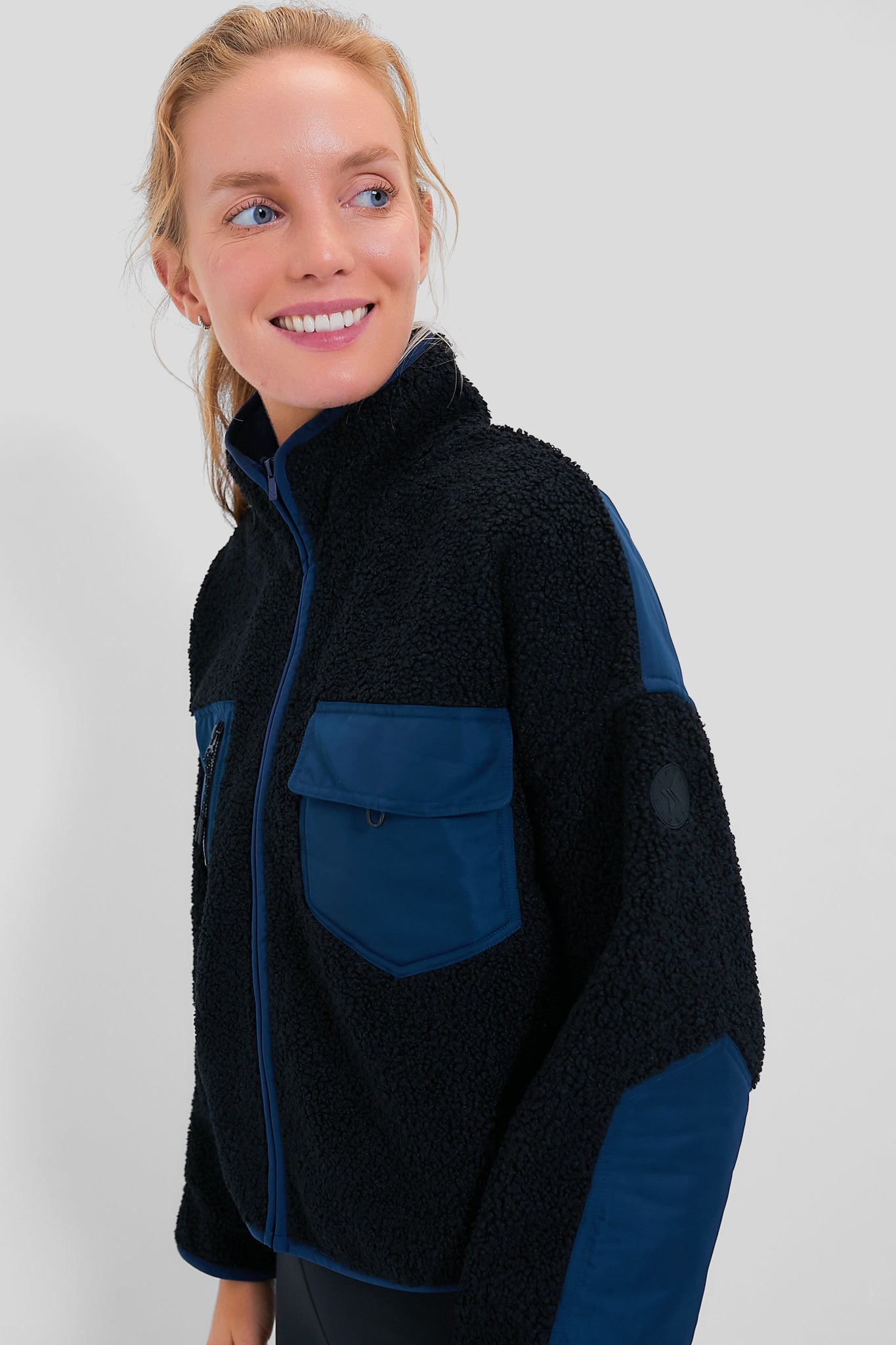 Black and Navy Lawrence Zip Up