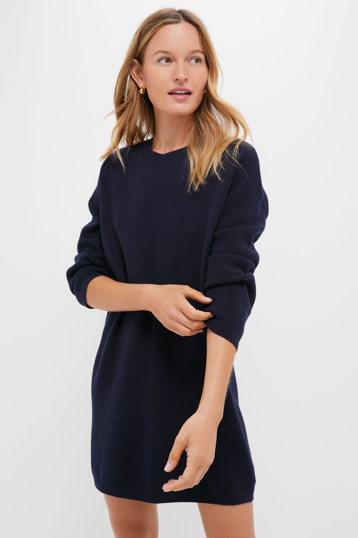 Navy Vivianne Crewneck Dress