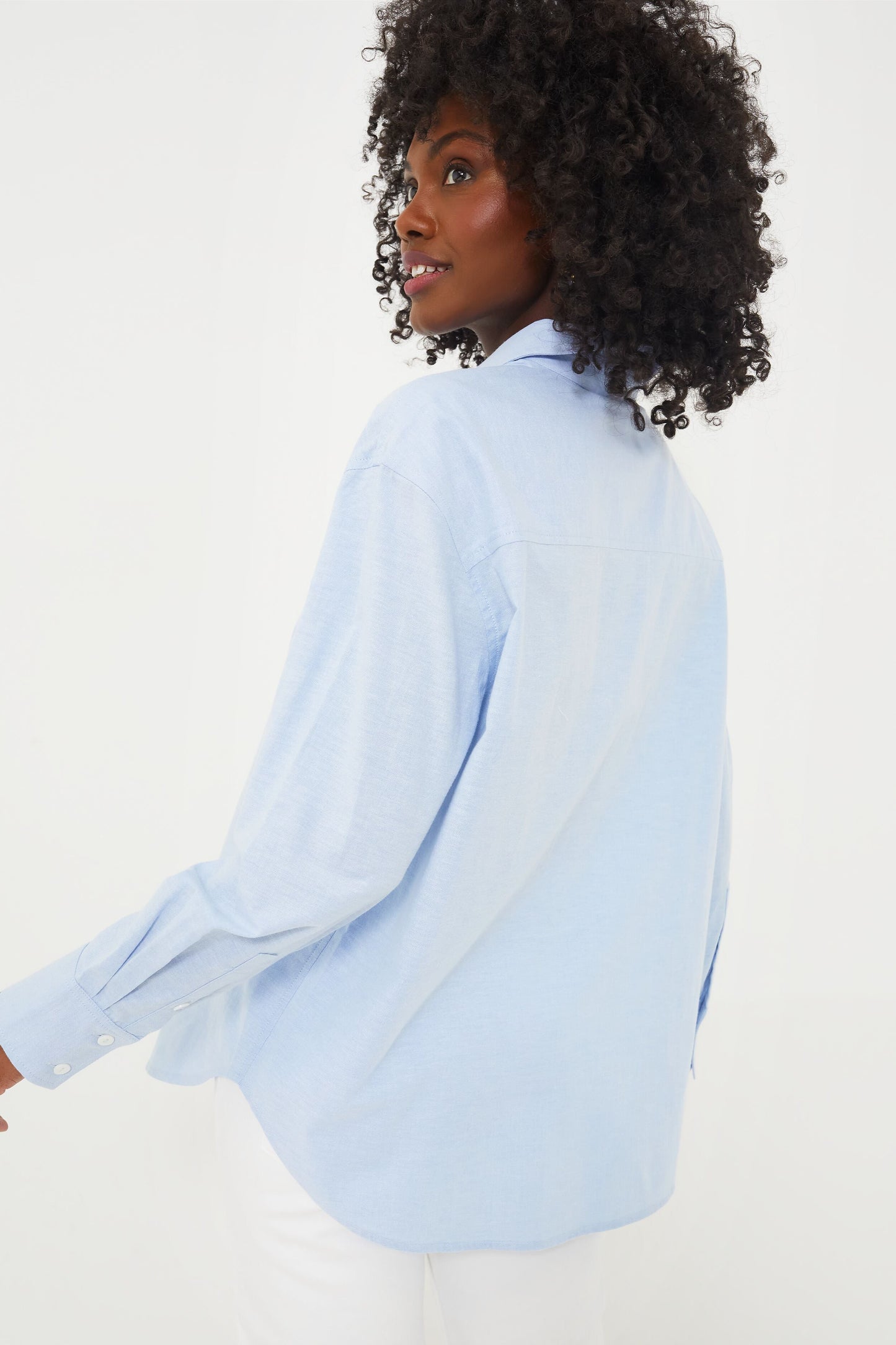 Blue Lightweight Oxford Nadine Boyfriend Button Down