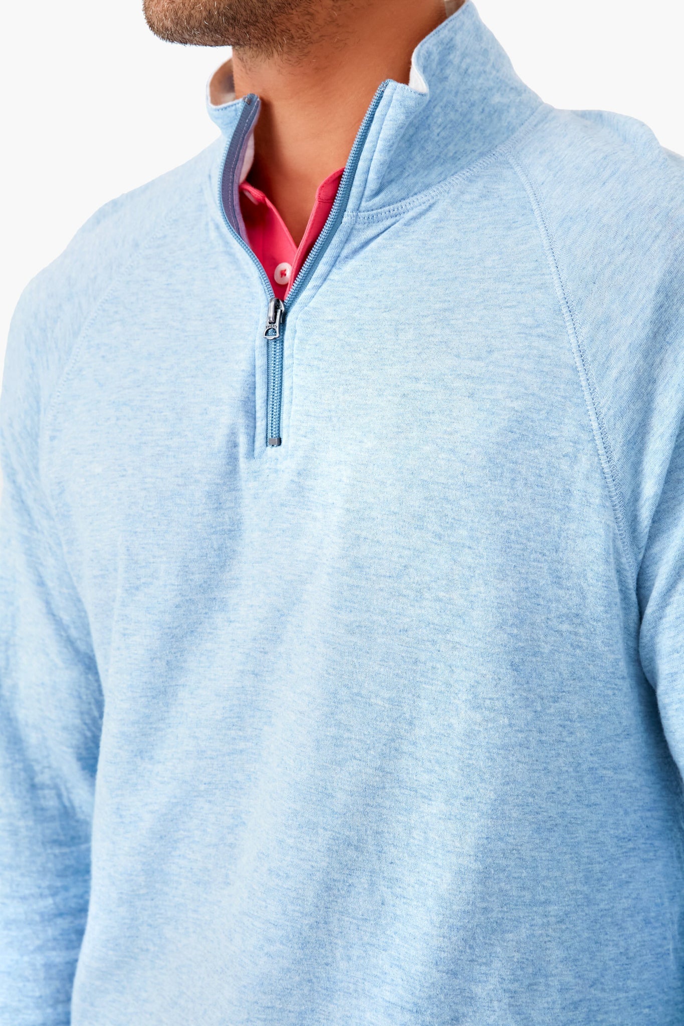 Light Blue Heather Cloud Quarter Zip
