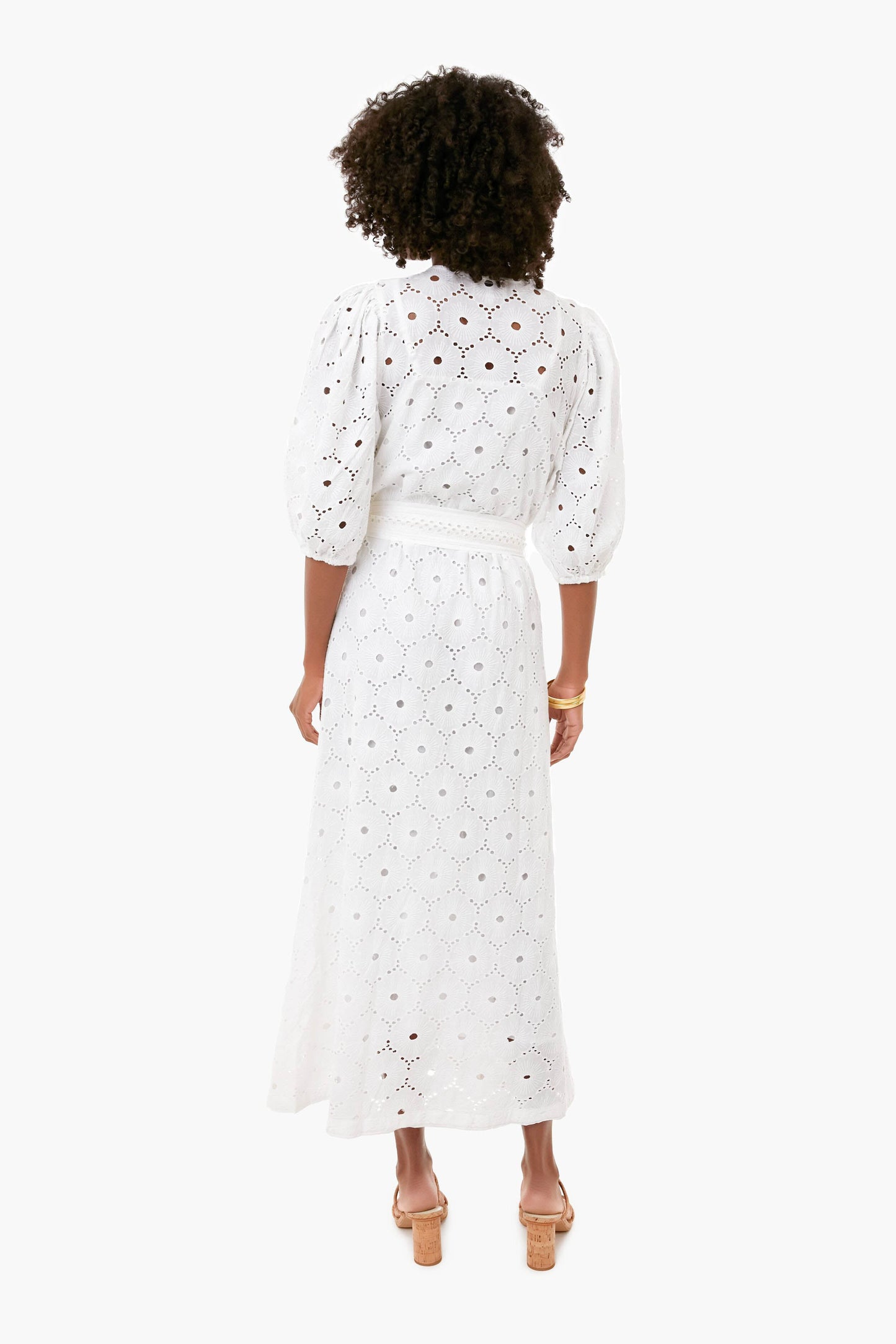 White Eyelet Gerbera Daisy Carmel Kaftan
