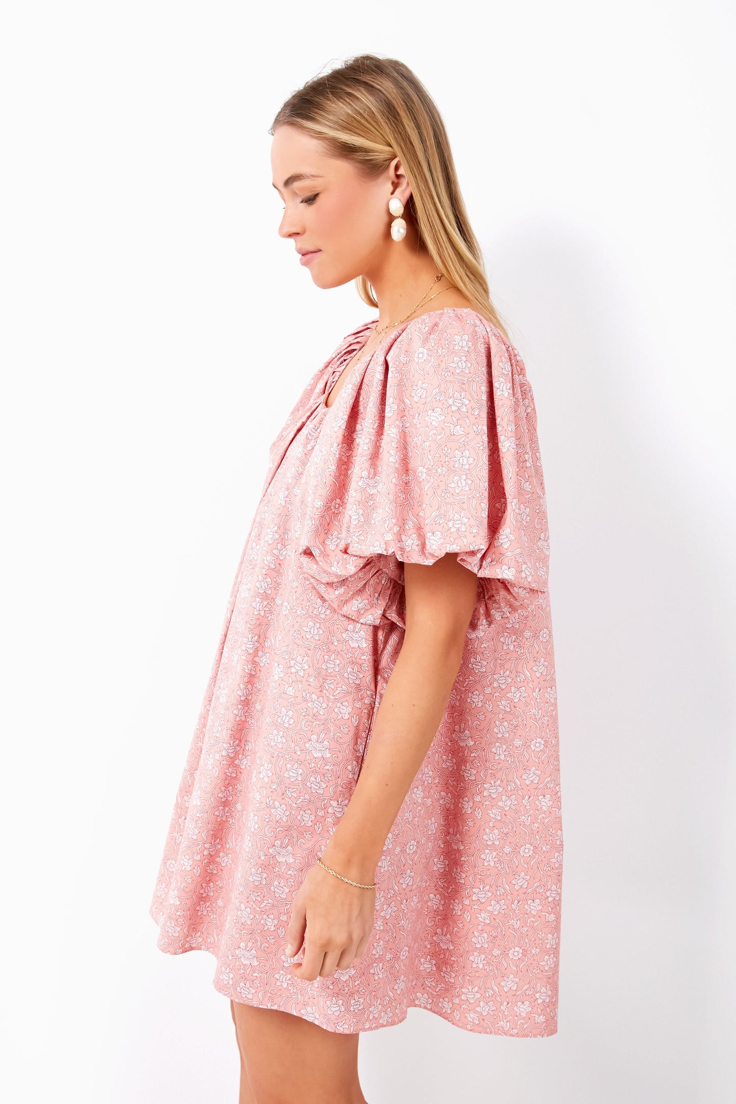 Dusty Pink Floral Oakley Mini Dress