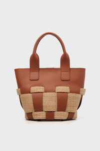 Brown Leather and Raffia