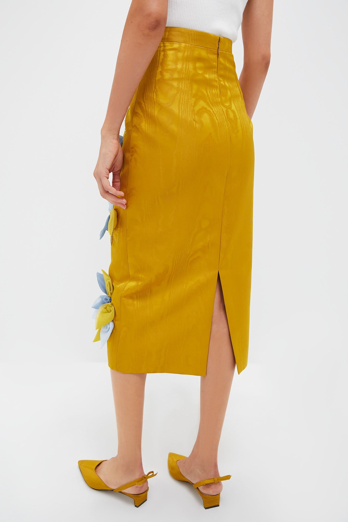 Ochre Lorinda Embroidered Midi Skirt