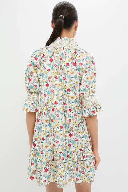 Red & Blue Multi Floral Sawyer Mini Dress