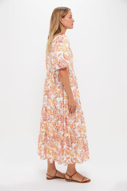 Saffron Floral Cisco Maxi Dress