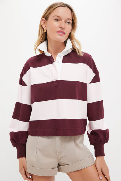 Pink and Winetasting Stripe Swiftie Rugby Polo