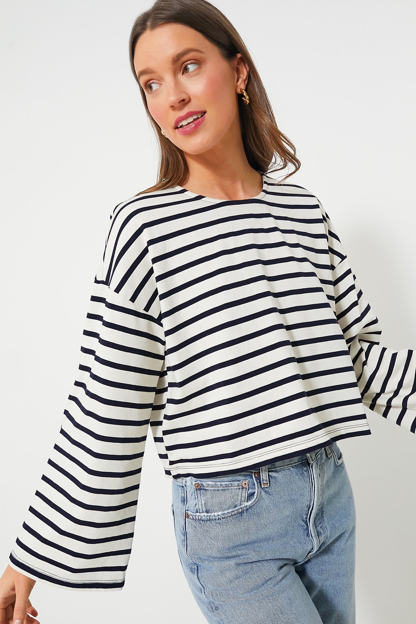 Navy Stripe Dionne Cotton Shirt